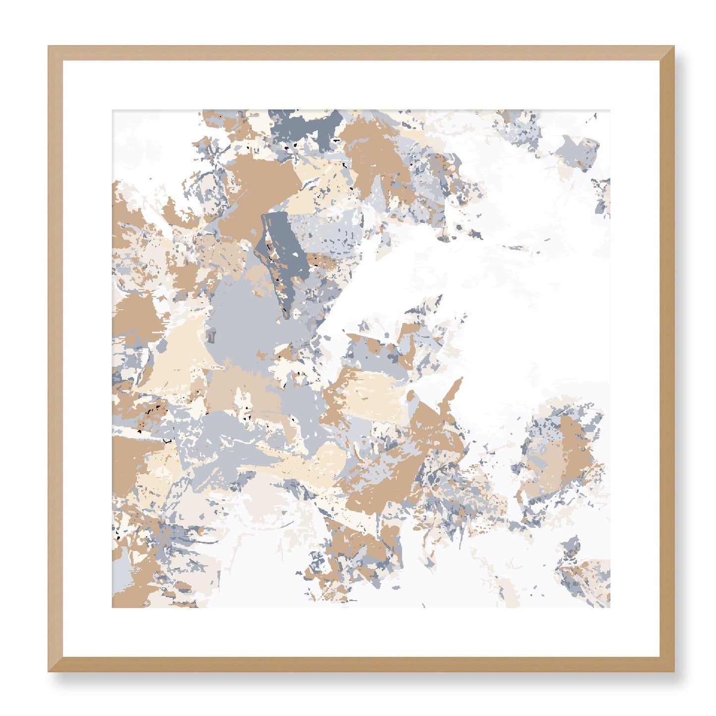 Framed Graphic Art Print, White Mat - 8x8 12x12 16x16 20x20 24x24 28x28 inches | FPS-1163-7695, Prints, Graphic art, Natural Frame, 61 x 61 cm ,24 x 24 inches