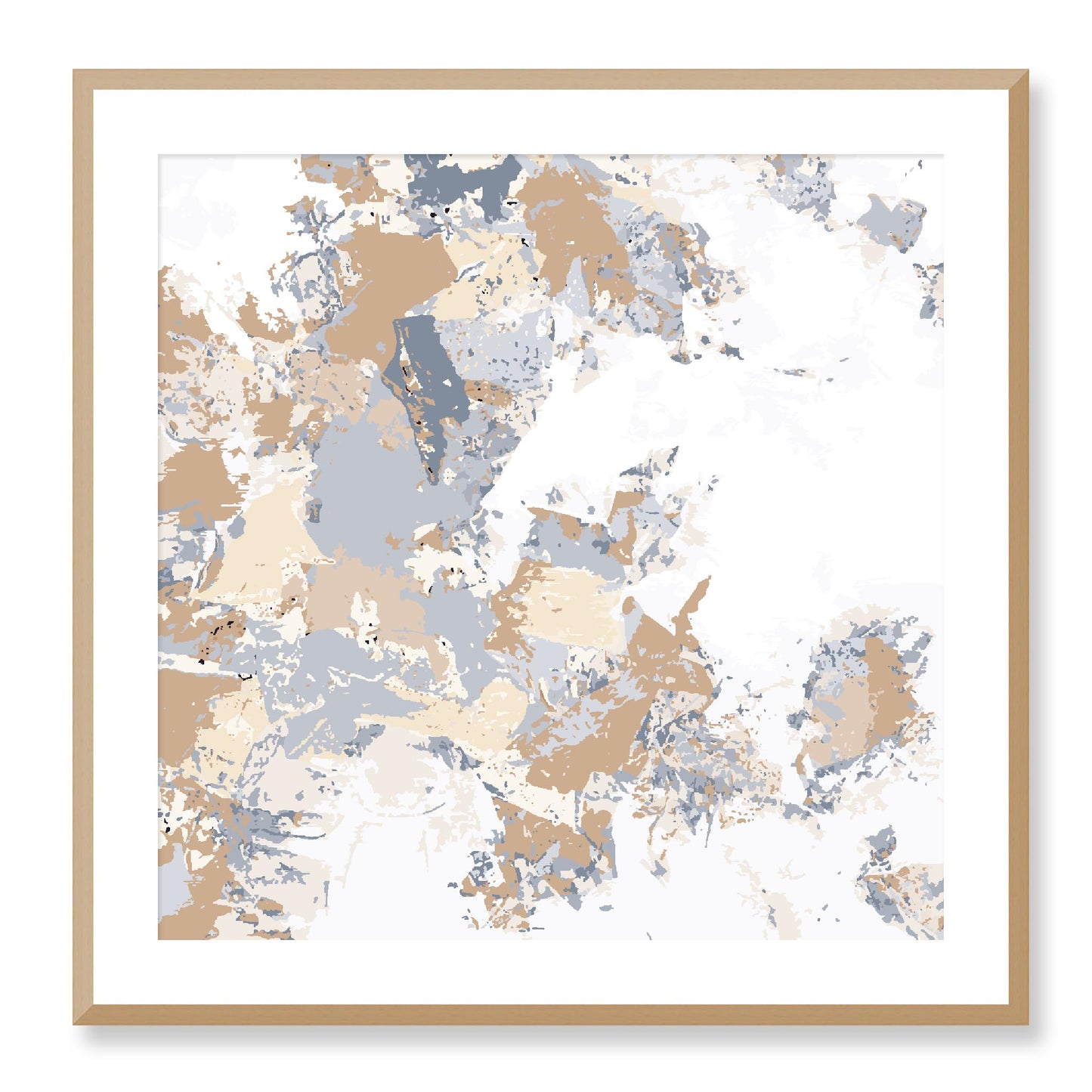 Framed Graphic Art Print, White Mat - 8x8 12x12 16x16 20x20 24x24 28x28 inches | FPS-1163-7695, Prints, Graphic art, Natural Frame, 71 x 71 cm ,28 x 28 inches