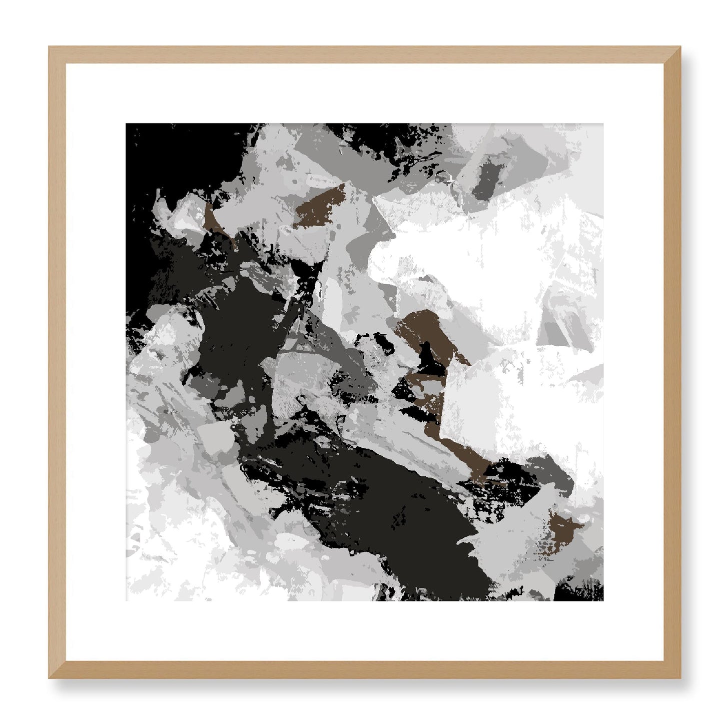 Framed Graphic Art Print, White Mat - 8x8 12x12 16x16 20x20 24x24 28x28 inches | FPS-1012-7690, Prints, Graphic art, Natural Frame, 51 x 51 cm ,20 x 20 inches
