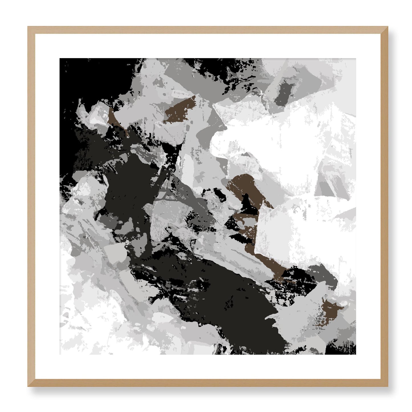 Framed Graphic Art Print, White Mat - 8x8 12x12 16x16 20x20 24x24 28x28 inches | FPS-1012-7690, Prints, Graphic art, Natural Frame, 71 x 71 cm ,28 x 28 inches
