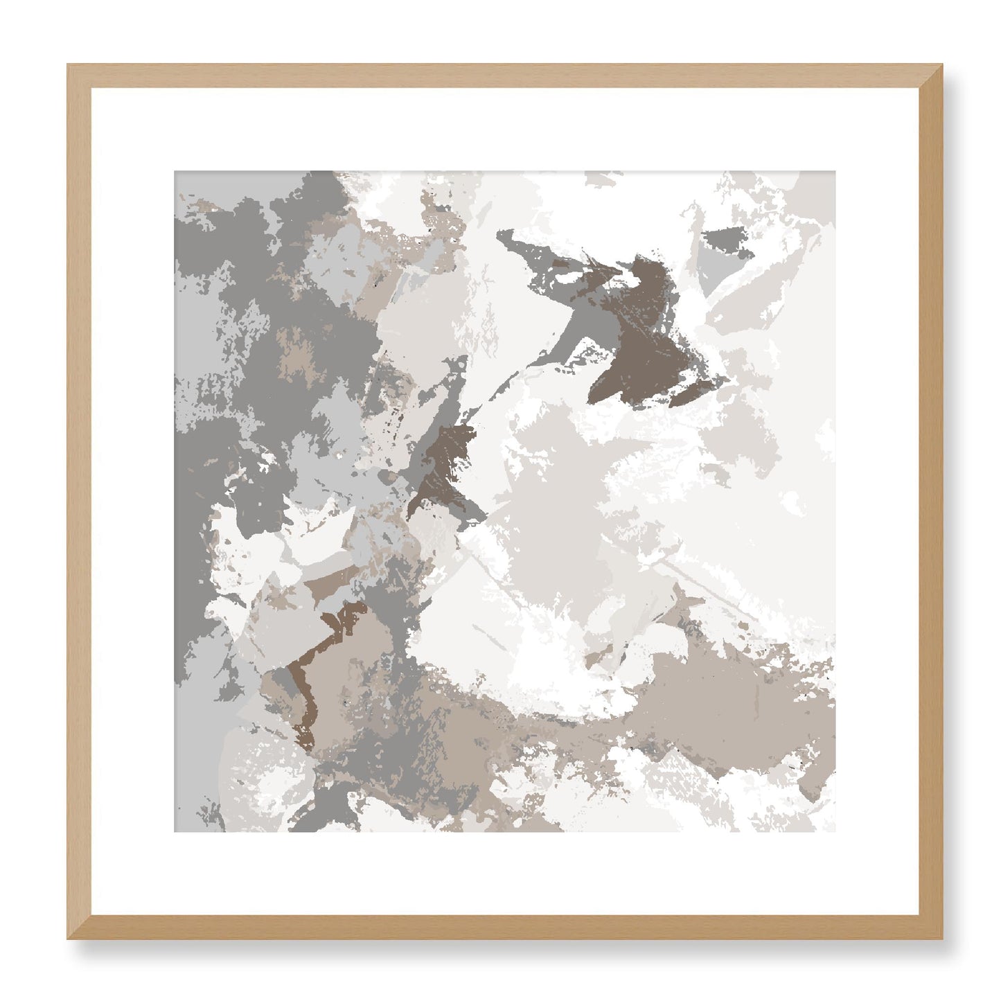 Framed Graphic Art Print, White Mat - 8x8 12x12 16x16 20x20 24x24 28x28 inches | FPS-1171-7691, Prints, Graphic art, Natural Frame, 51 x 51 cm ,20 x 20 inches