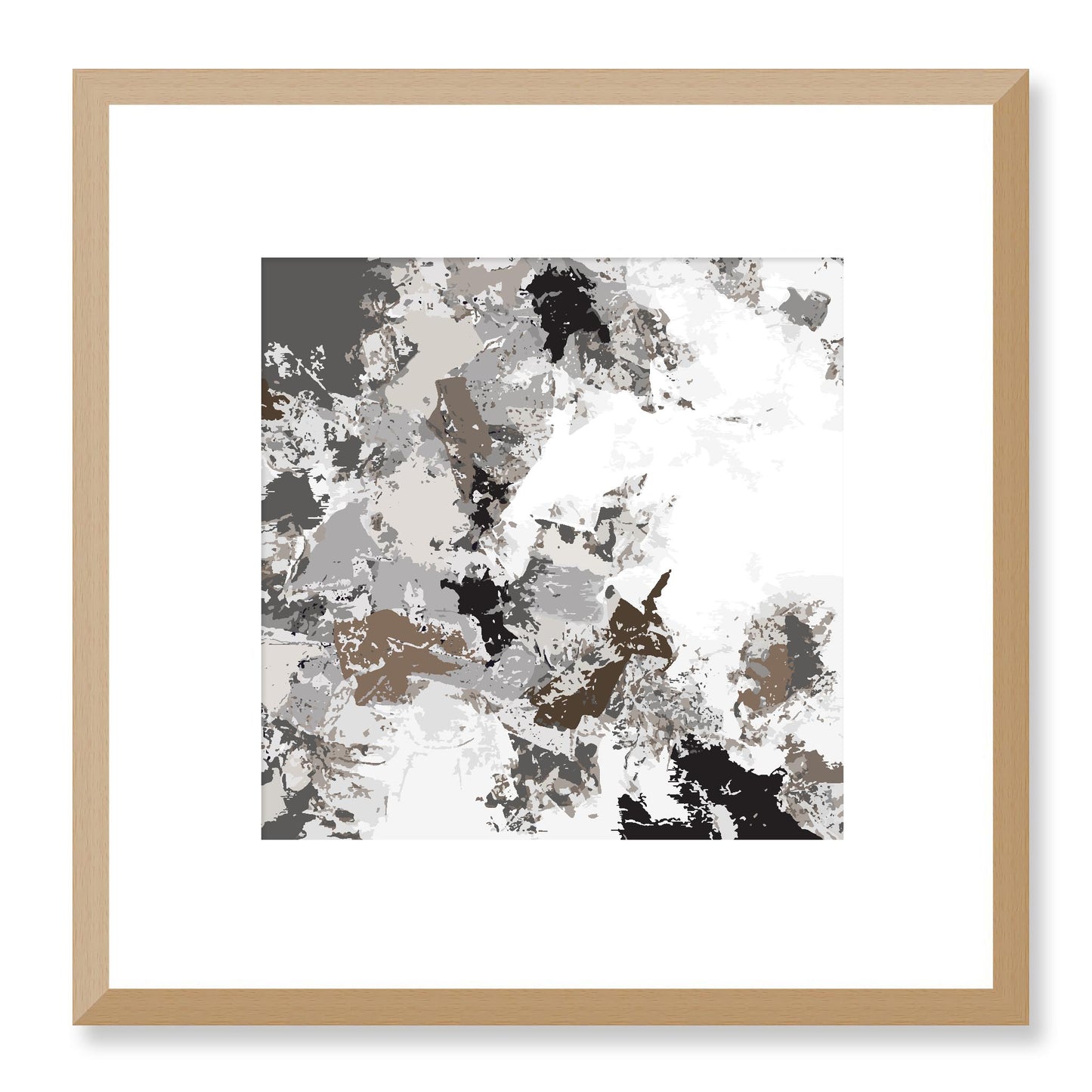 Framed Graphic Art Print, White Mat - 8x8 12x12 16x16 20x20 24x24 28x28 inches | FPS-1171-7695, Prints, Graphic art, Natural Frame, 30 x 30 cm ,12 x 12 inches