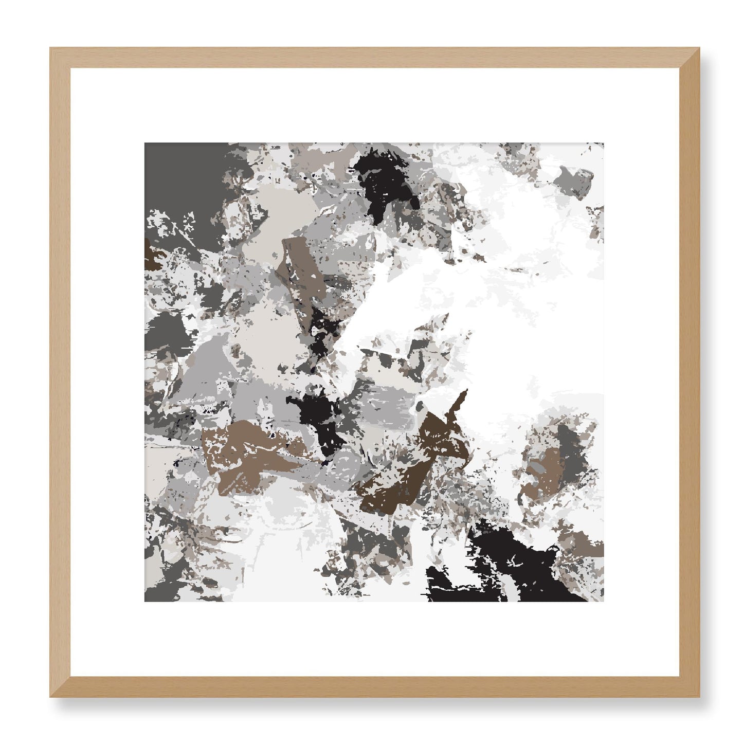 Framed Graphic Art Print, White Mat - 8x8 12x12 16x16 20x20 24x24 28x28 inches | FPS-1171-7695, Prints, Graphic art, Natural Frame, 41 x 41 cm ,16 x 16 inches