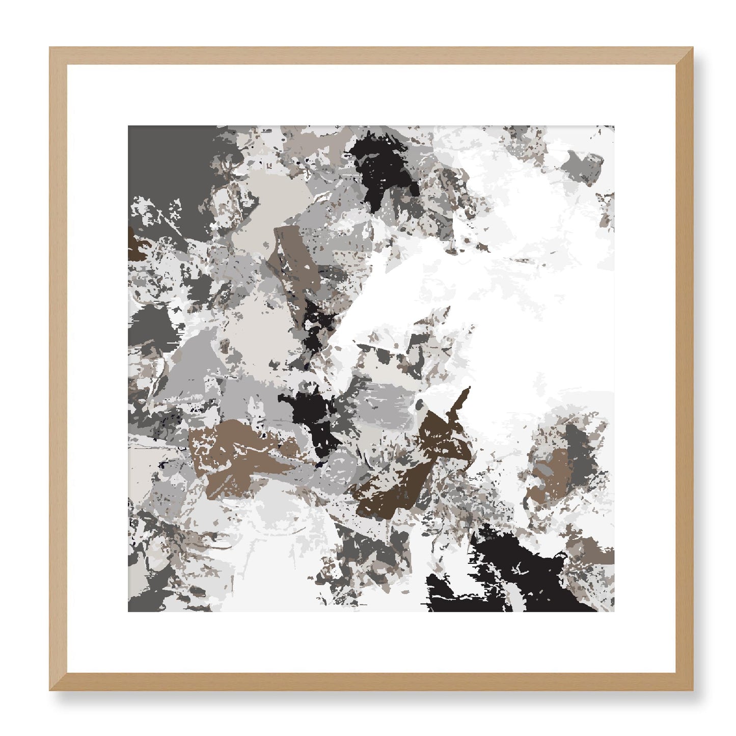Framed Graphic Art Print, White Mat - 8x8 12x12 16x16 20x20 24x24 28x28 inches | FPS-1171-7695, Prints, Graphic art, Natural Frame, 51 x 51 cm ,20 x 20 inches
