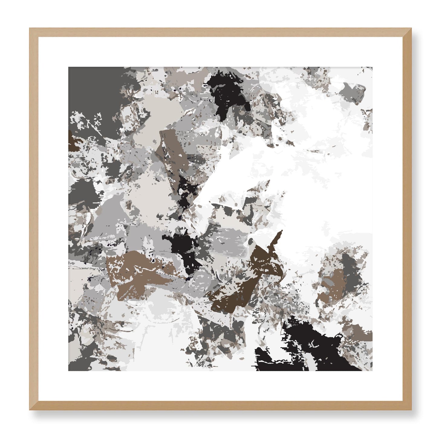 Framed Graphic Art Print, White Mat - 8x8 12x12 16x16 20x20 24x24 28x28 inches | FPS-1171-7695, Prints, Graphic art, Natural Frame, 61 x 61 cm ,24 x 24 inches