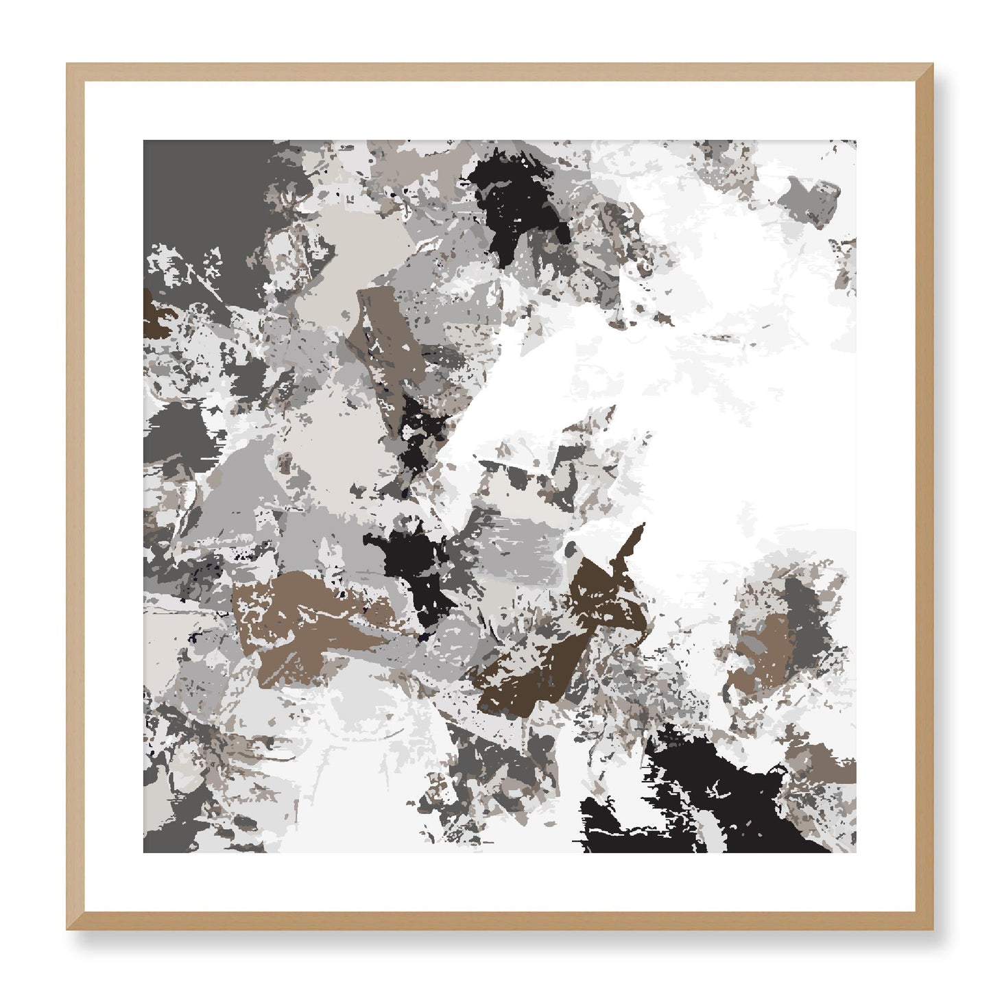 Framed Graphic Art Print, White Mat - 8x8 12x12 16x16 20x20 24x24 28x28 inches | FPS-1171-7695, Prints, Graphic art, Natural Frame, 71 x 71 cm ,28 x 28 inches
