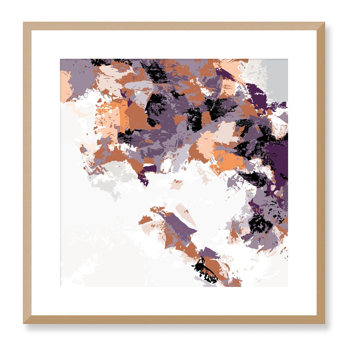 Framed Graphic Art Print, White Mat - 8x8 12x12 16x16 20x20 24x24 28x28 inches | FPS-1181-7693, Prints, Graphic art, Natural Frame, 51 x 51 cm ,20 x 20 inches