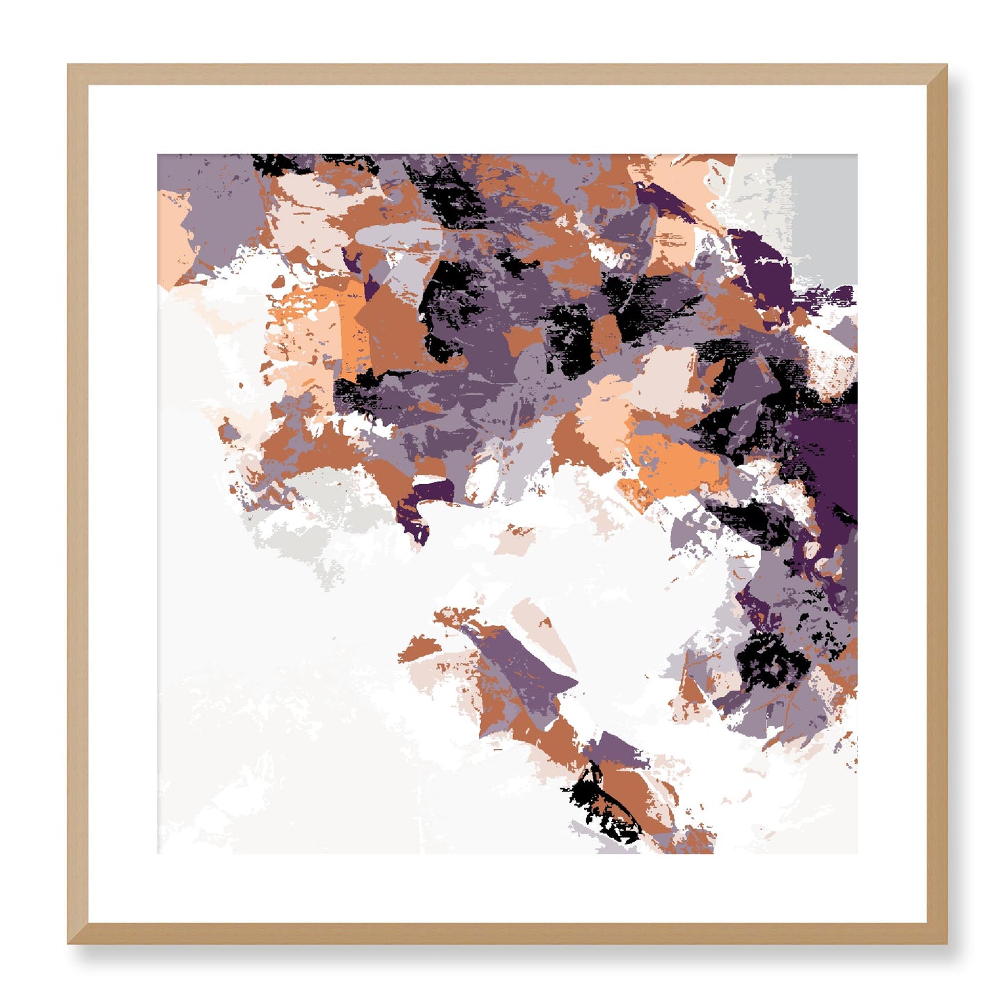 Framed Graphic Art Print, White Mat - 8x8 12x12 16x16 20x20 24x24 28x28 inches | FPS-1181-7693, Prints, Graphic art, Natural Frame, 61 x 61 cm ,24 x 24 inches