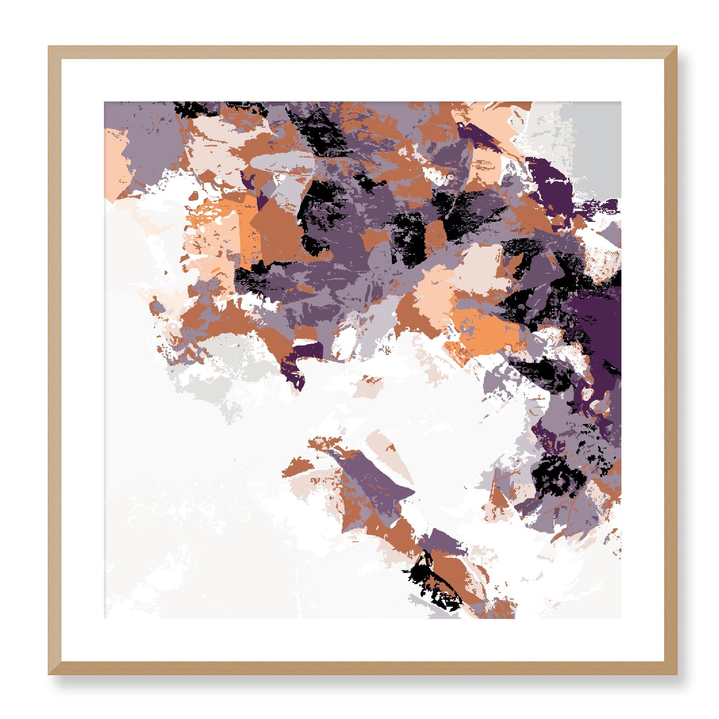 Framed Graphic Art Print, White Mat - 8x8 12x12 16x16 20x20 24x24 28x28 inches | FPS-1181-7693, Prints, Graphic art, Natural Frame, 71 x 71 cm ,28 x 28 inches