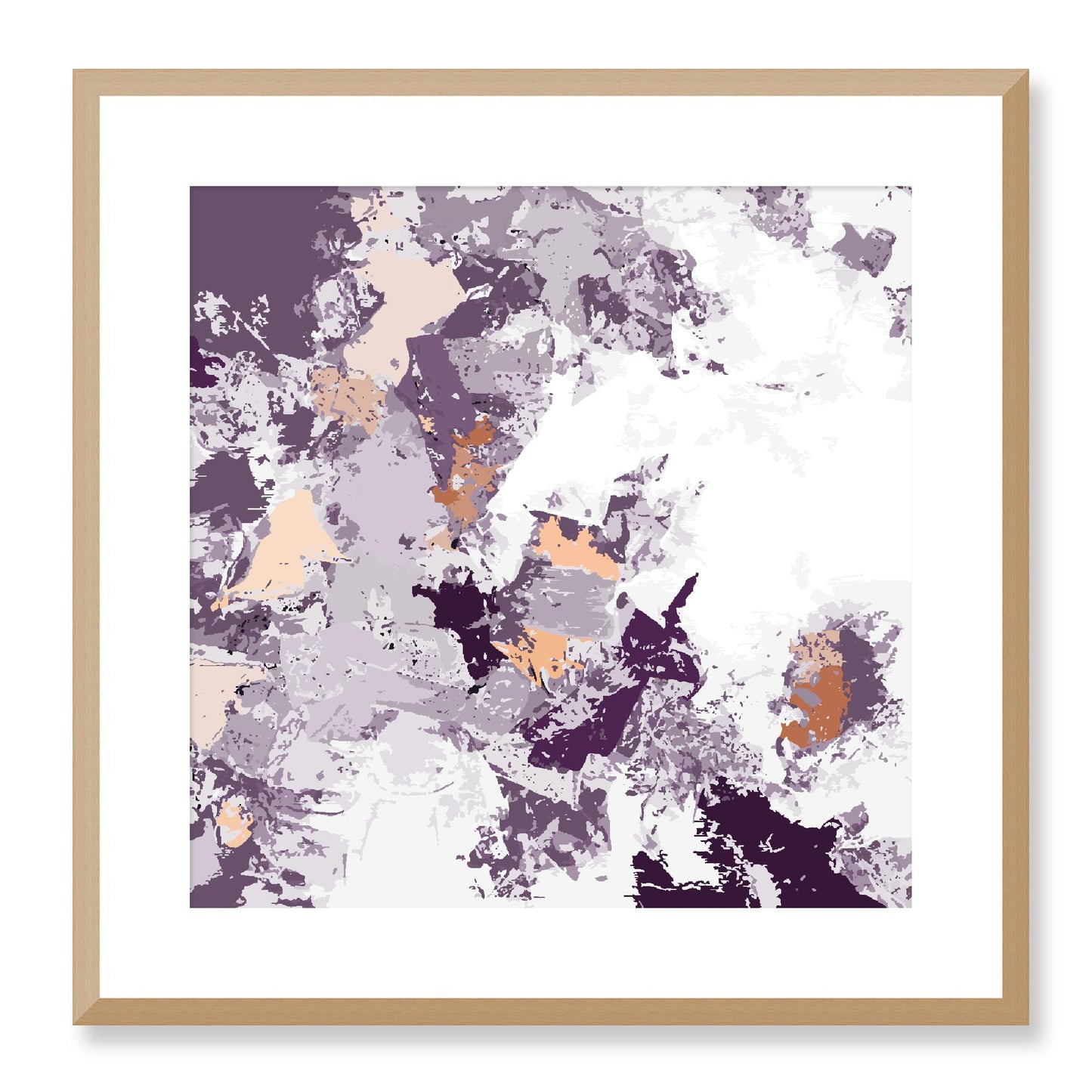 Framed Graphic Art Print, White Mat - 8x8 12x12 16x16 20x20 24x24 28x28 inches | FPS-1181-7695, Prints, Graphic art, Natural Frame, 51 x 51 cm ,20 x 20 inches