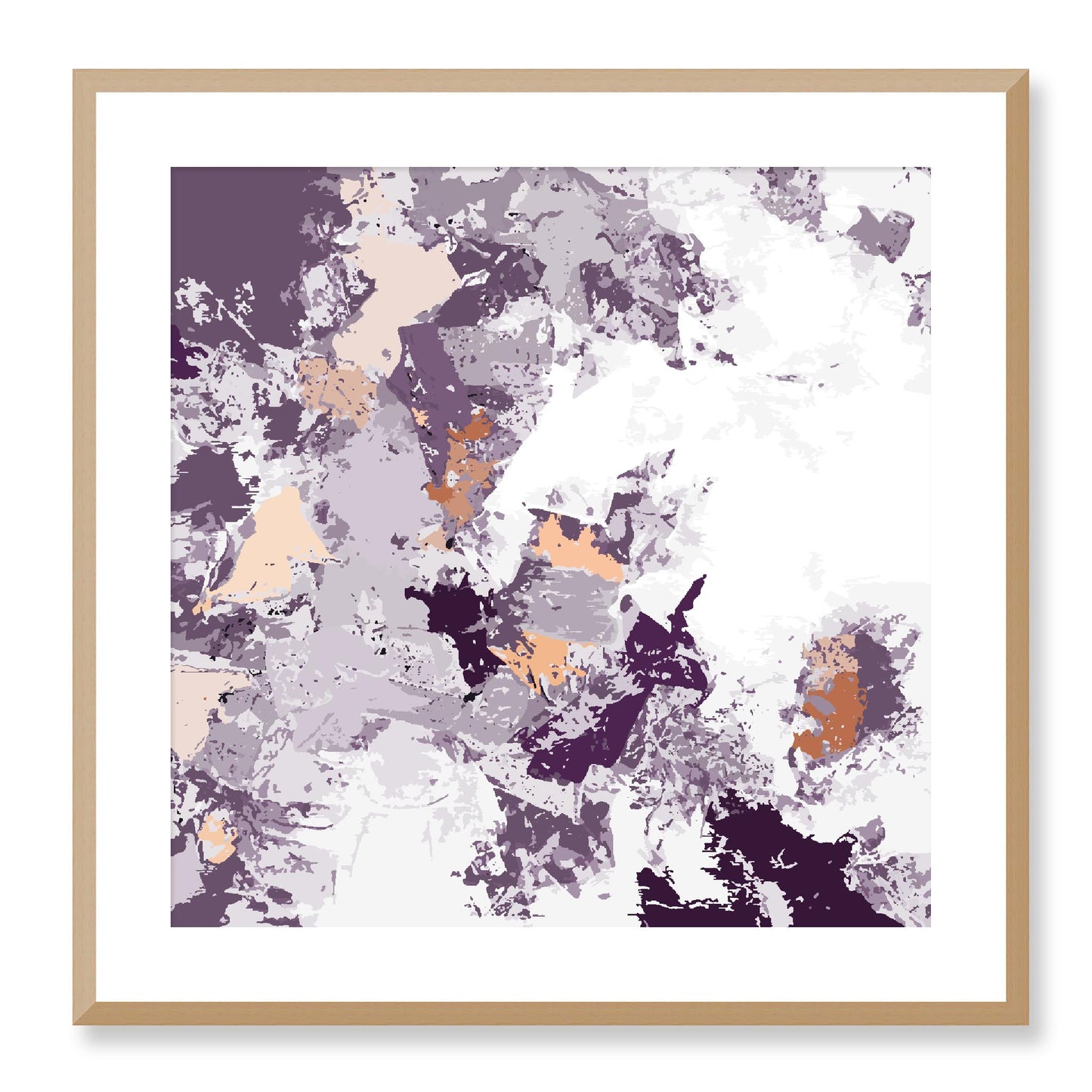 Framed Graphic Art Print, White Mat - 8x8 12x12 16x16 20x20 24x24 28x28 inches | FPS-1181-7695, Prints, Graphic art, Natural Frame, 61 x 61 cm ,24 x 24 inches