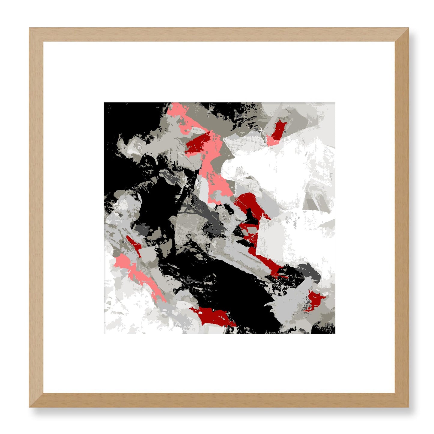 Framed Graphic Art Print, White Mat - 8x8 12x12 16x16 20x20 24x24 28x28 inches | FPS-1192-7690, Prints, Graphic art, Natural Frame, 30 x 30 cm ,12 x 12 inches