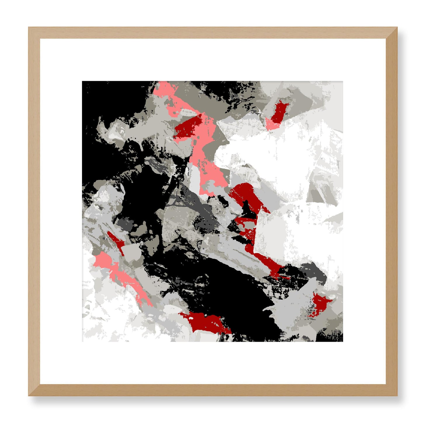 Framed Graphic Art Print, White Mat - 8x8 12x12 16x16 20x20 24x24 28x28 inches | FPS-1192-7690, Prints, Graphic art, Natural Frame, 41 x 41 cm ,16 x 16 inches