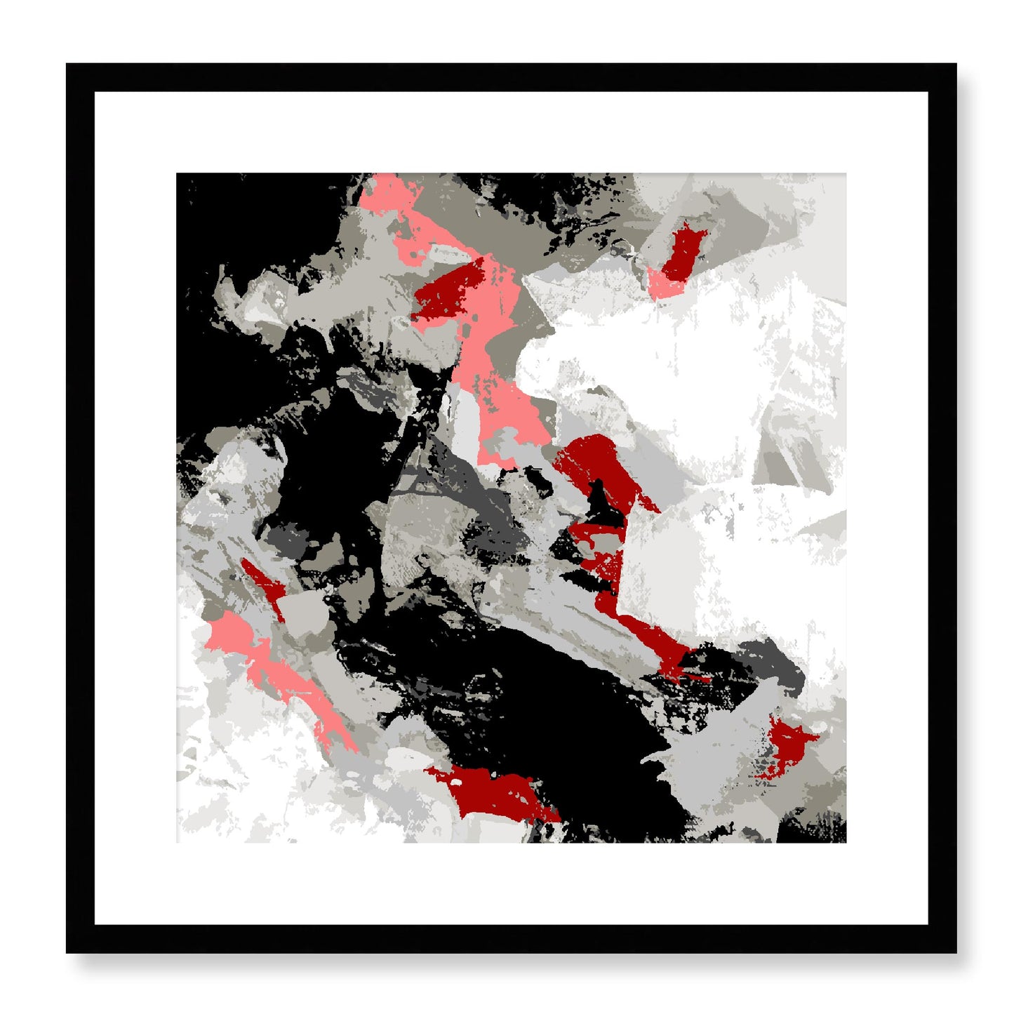 Framed Graphic Art Print, White Mat - 8x8 12x12 16x16 20x20 24x24 28x28 inches | FPS-1192-7690, Prints, Graphic art, Black Frame, 51 x 51 cm ,20 x 20 inches