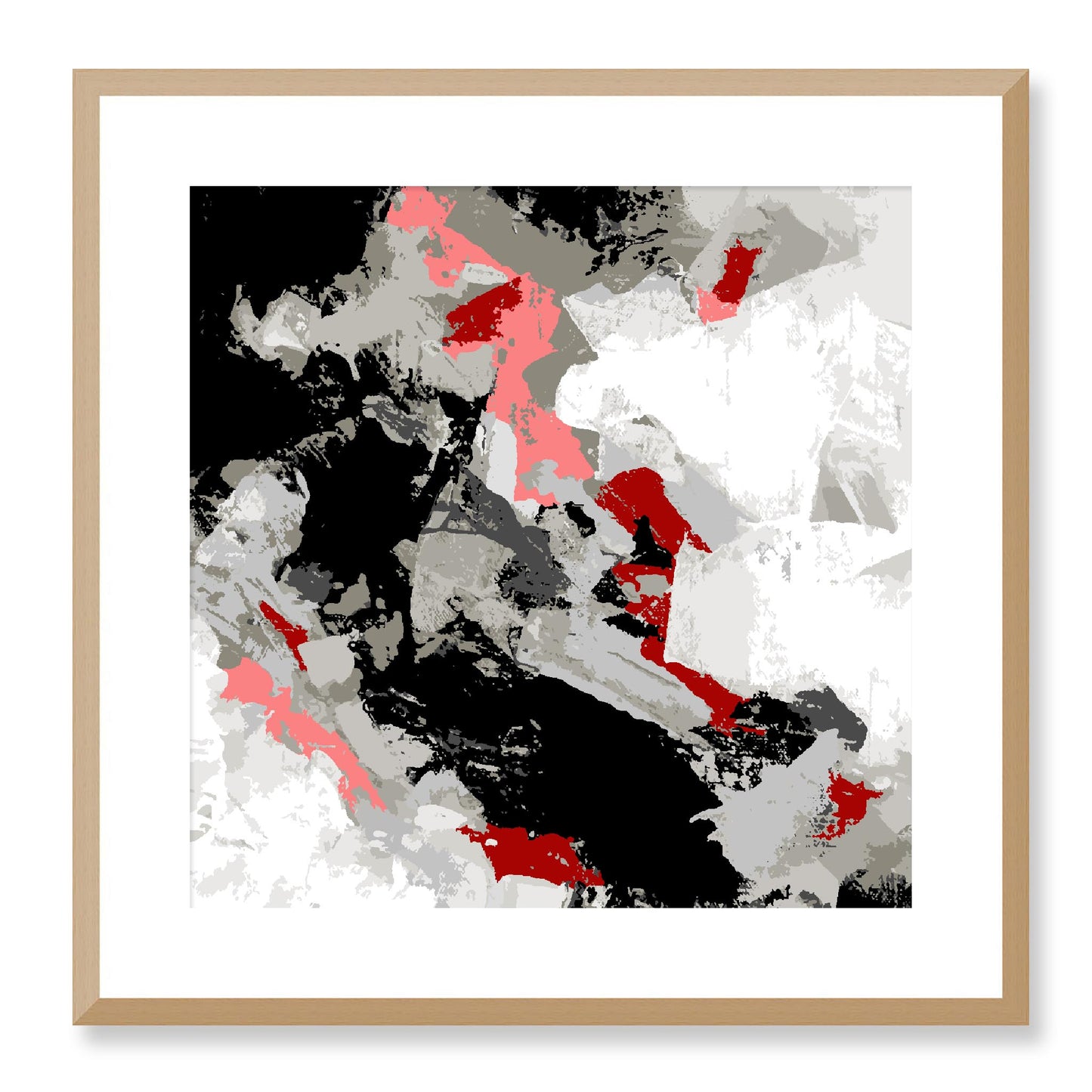 Framed Graphic Art Print, White Mat - 8x8 12x12 16x16 20x20 24x24 28x28 inches | FPS-1192-7690, Prints, Graphic art, Natural Frame, 51 x 51 cm ,20 x 20 inches
