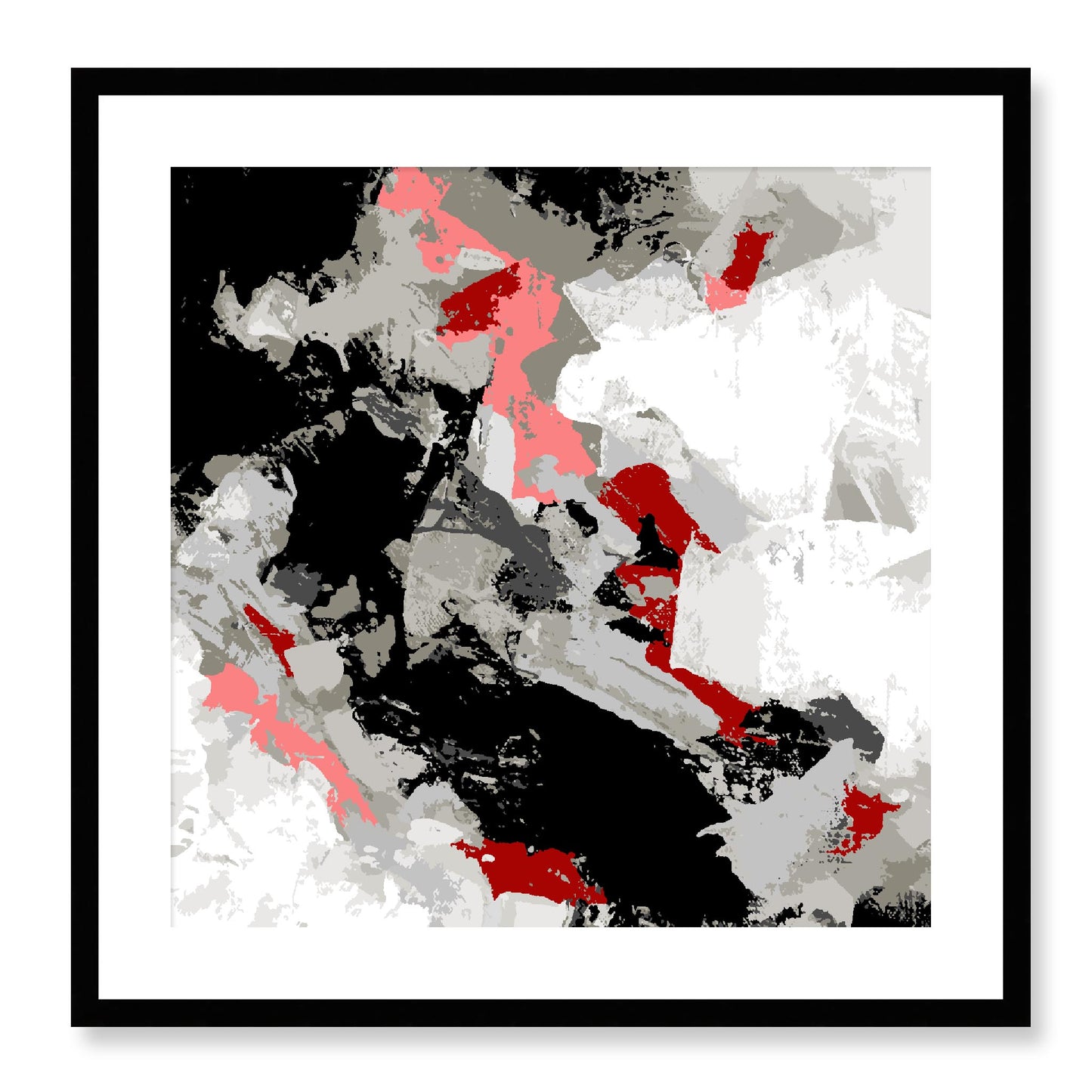Framed Graphic Art Print, White Mat - 8x8 12x12 16x16 20x20 24x24 28x28 inches | FPS-1192-7690, Prints, Graphic art, Black Frame, 61 x 61 cm ,24 x 24 inches