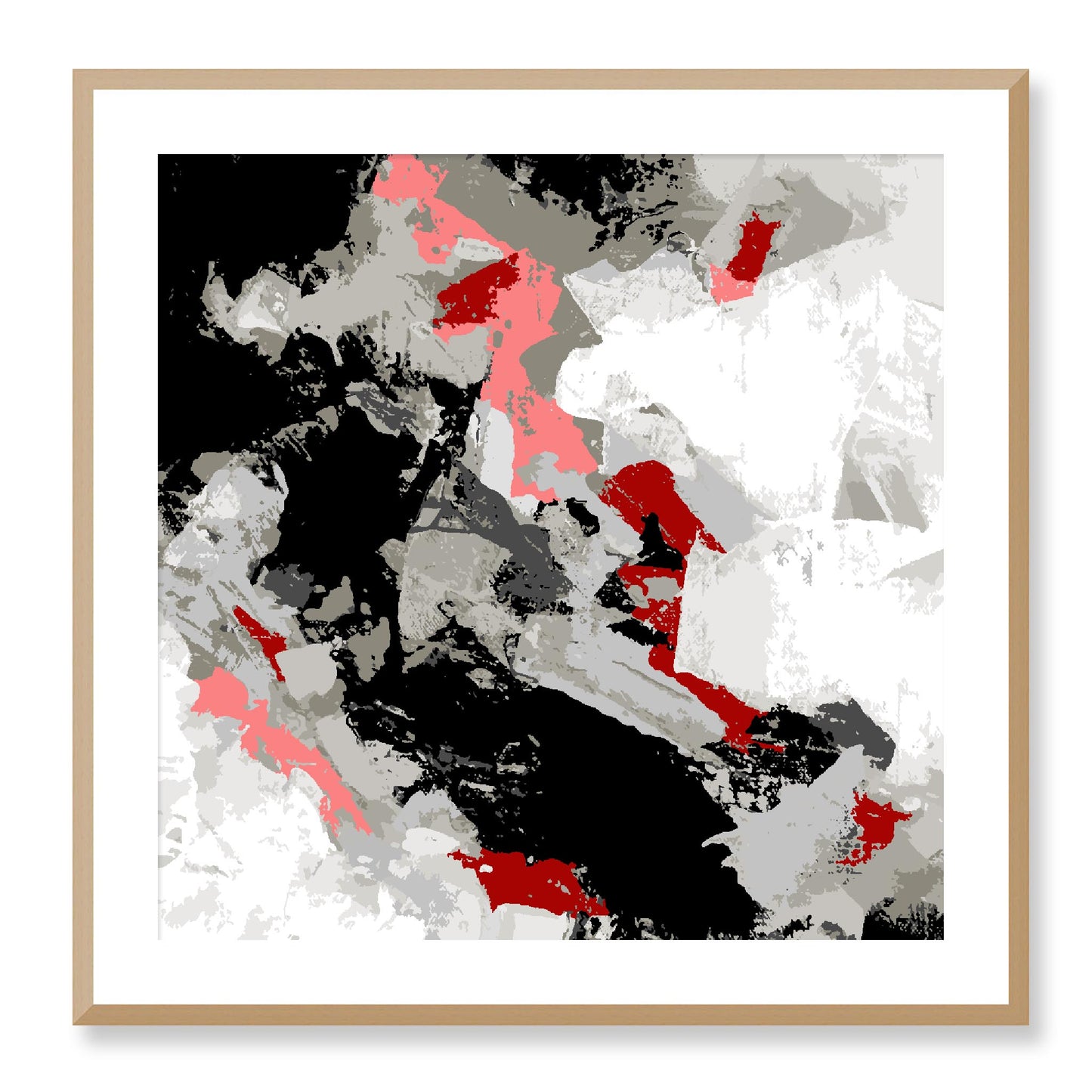 Framed Graphic Art Print, White Mat - 8x8 12x12 16x16 20x20 24x24 28x28 inches | FPS-1192-7690, Prints, Graphic art, Natural Frame, 71 x 71 cm ,28 x 28 inches