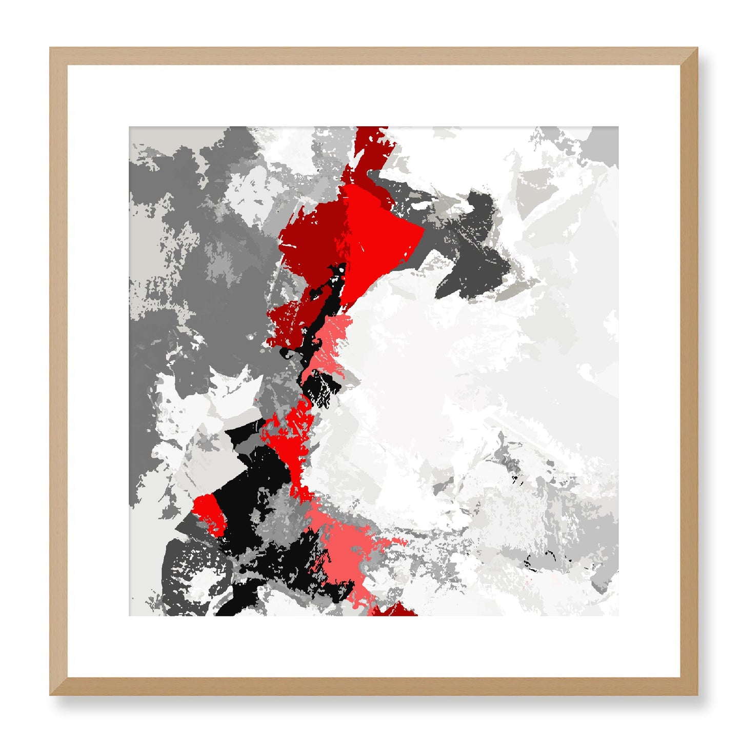 Framed Graphic Art Print, White Mat - 8x8 12x12 16x16 20x20 24x24 28x28 inches | FPS-1191-7691, Prints, Graphic art, Natural Frame, 51 x 51 cm ,20 x 20 inches
