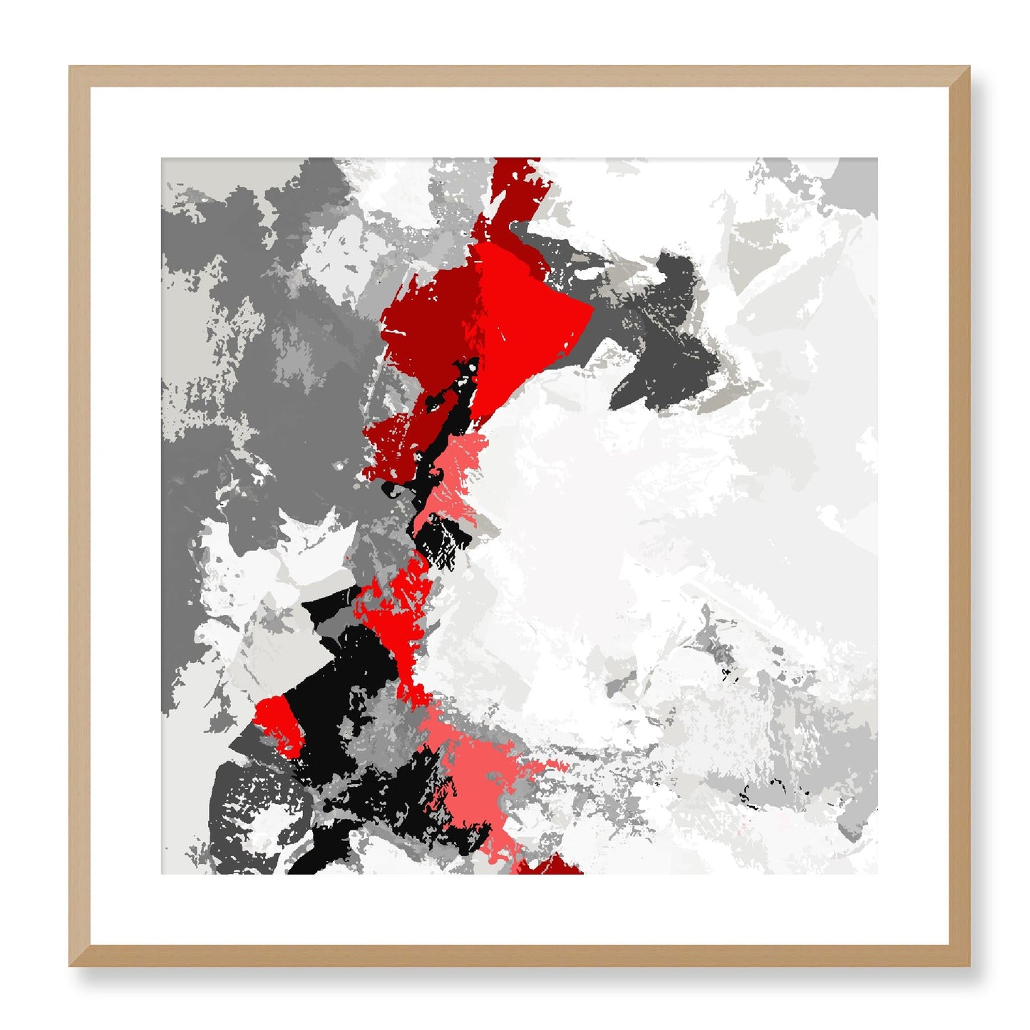 Framed Graphic Art Print, White Mat - 8x8 12x12 16x16 20x20 24x24 28x28 inches | FPS-1192-7691, Prints, Graphic art, Natural Frame, 61 x 61 cm ,24 x 24 inches