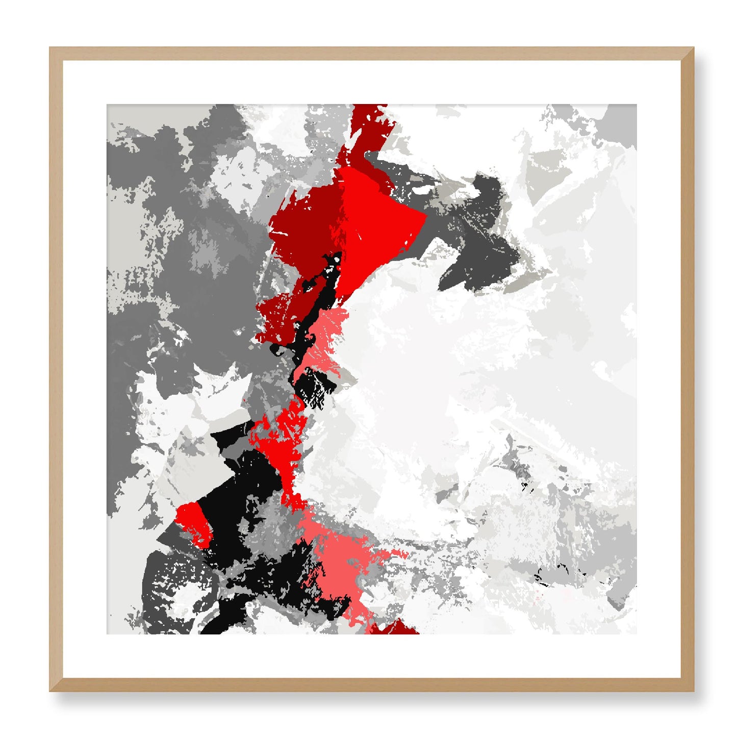 Framed Graphic Art Print, White Mat - 8x8 12x12 16x16 20x20 24x24 28x28 inches | FPS-1191-7691, Prints, Graphic art, Natural Frame, 71 x 71 cm ,28 x 28 inches