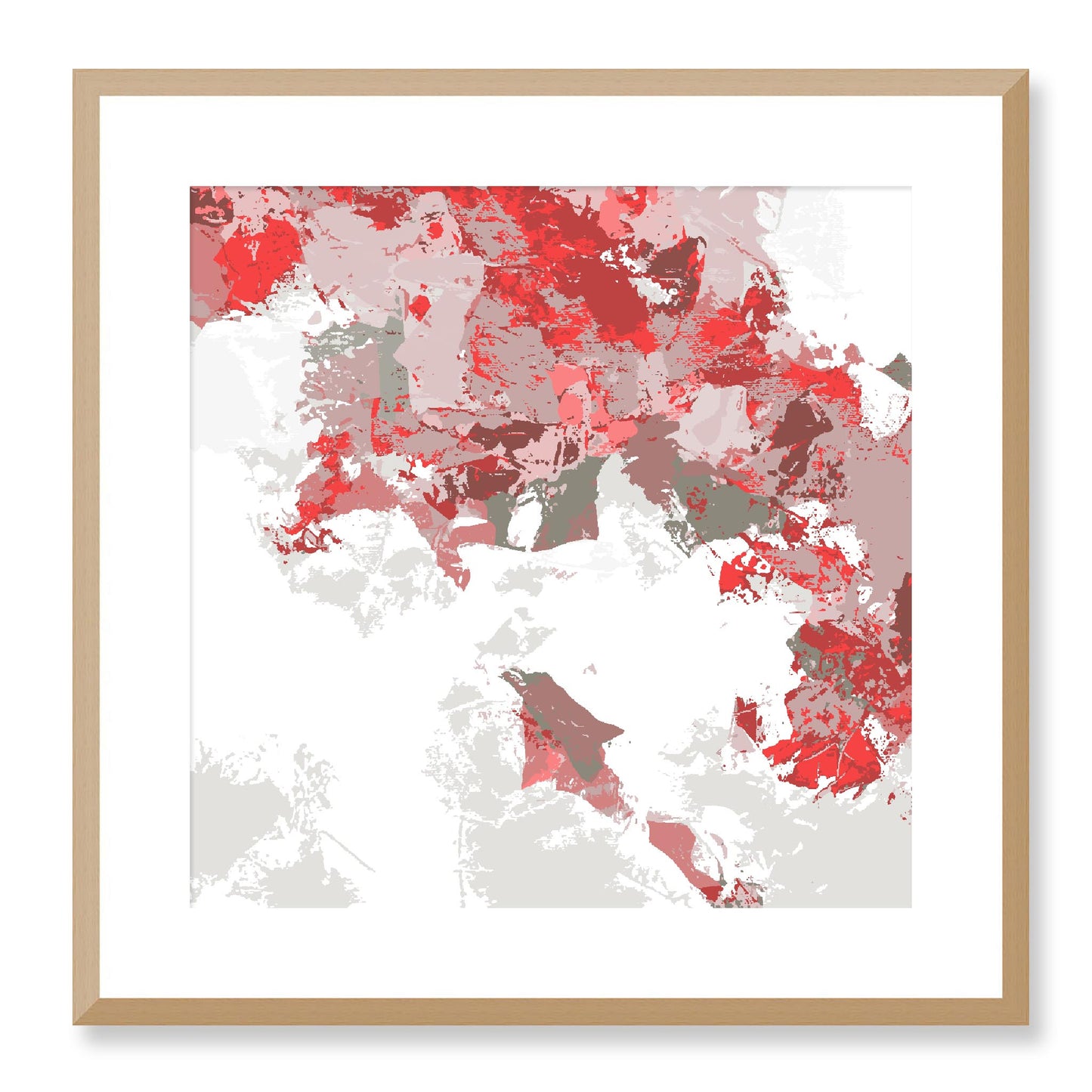 Framed Graphic Art Print, White Mat - 8x8 12x12 16x16 20x20 24x24 28x28 inches | FPS-1191-7693, Prints, Graphic art, Natural Frame, 51 x 51 cm ,20 x 20 inches
