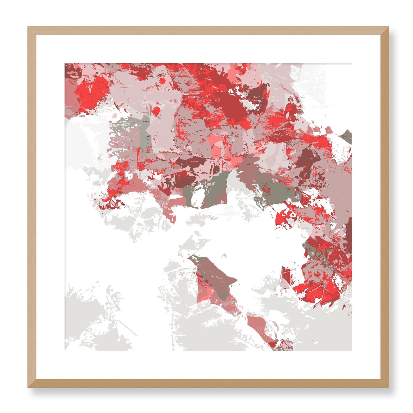 Framed Graphic Art Print, White Mat - 8x8 12x12 16x16 20x20 24x24 28x28 inches | FPS-1191-7693, Prints, Graphic art, Natural Frame, 61 x 61 cm ,24 x 24 inches