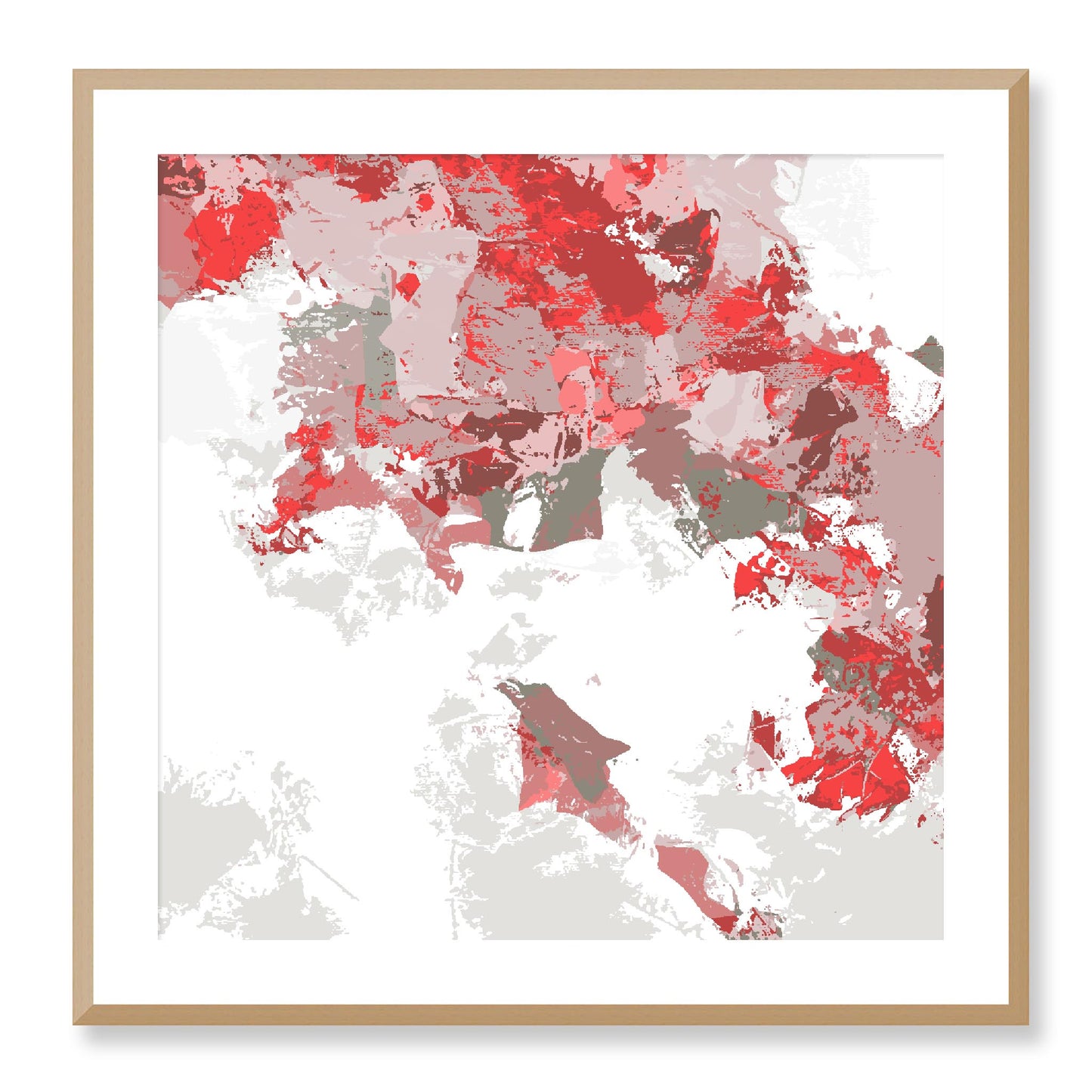 Framed Graphic Art Print, White Mat - 8x8 12x12 16x16 20x20 24x24 28x28 inches | FPS-1191-7693, Prints, Graphic art, Natural Frame, 71 x 71 cm ,28 x 28 inches