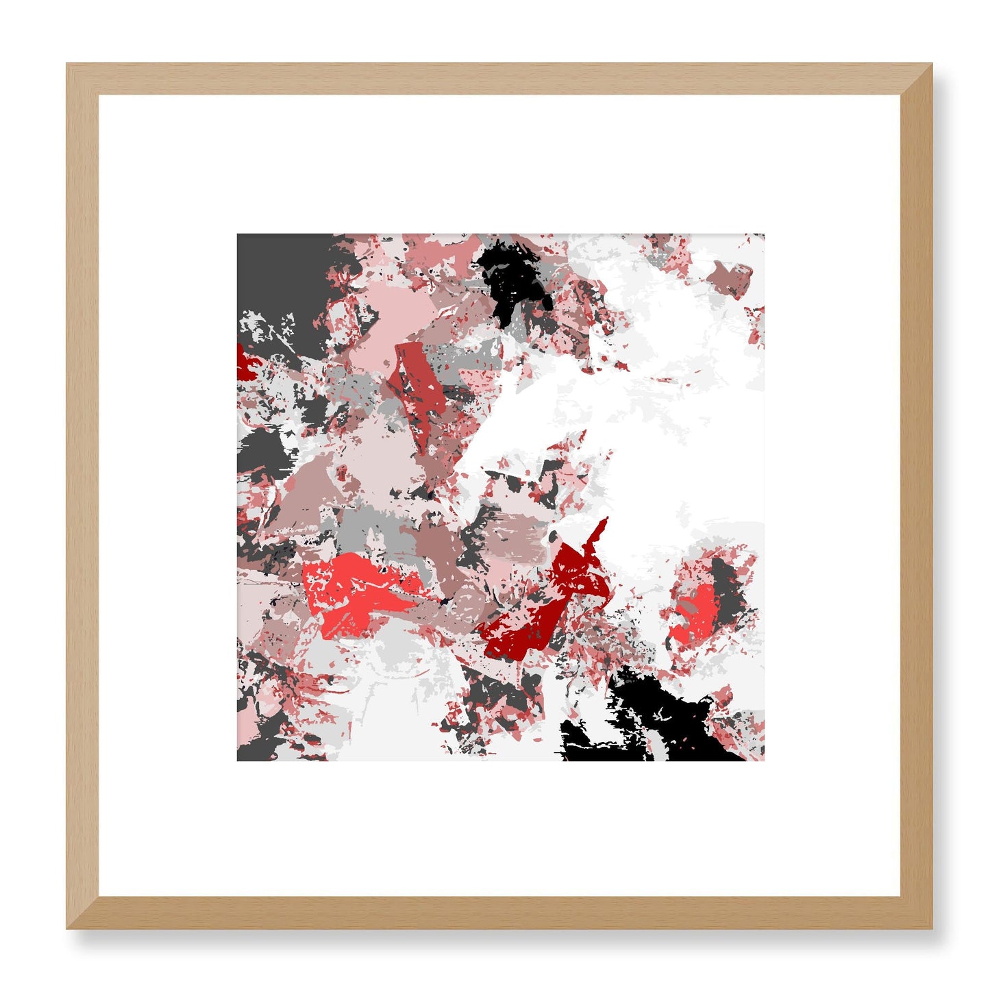 Framed Graphic Art Print, White Mat - 8x8 12x12 16x16 20x20 24x24 28x28 inches | FPS-1192-7695, Prints, Graphic art, Natural Frame, 30 x 30 cm ,12 x 12 inches