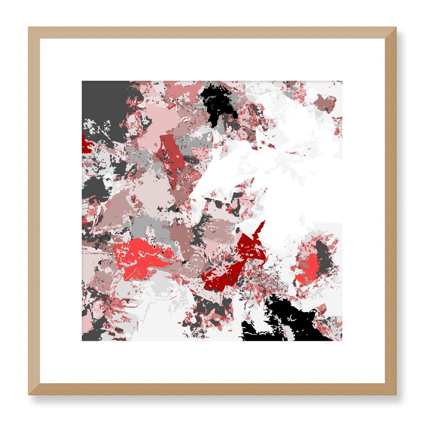 Framed Graphic Art Print, White Mat - 8x8 12x12 16x16 20x20 24x24 28x28 inches | FPS-1191-7695, Prints, Graphic art, Natural Frame, 41 x 41 cm ,16 x 16 inches