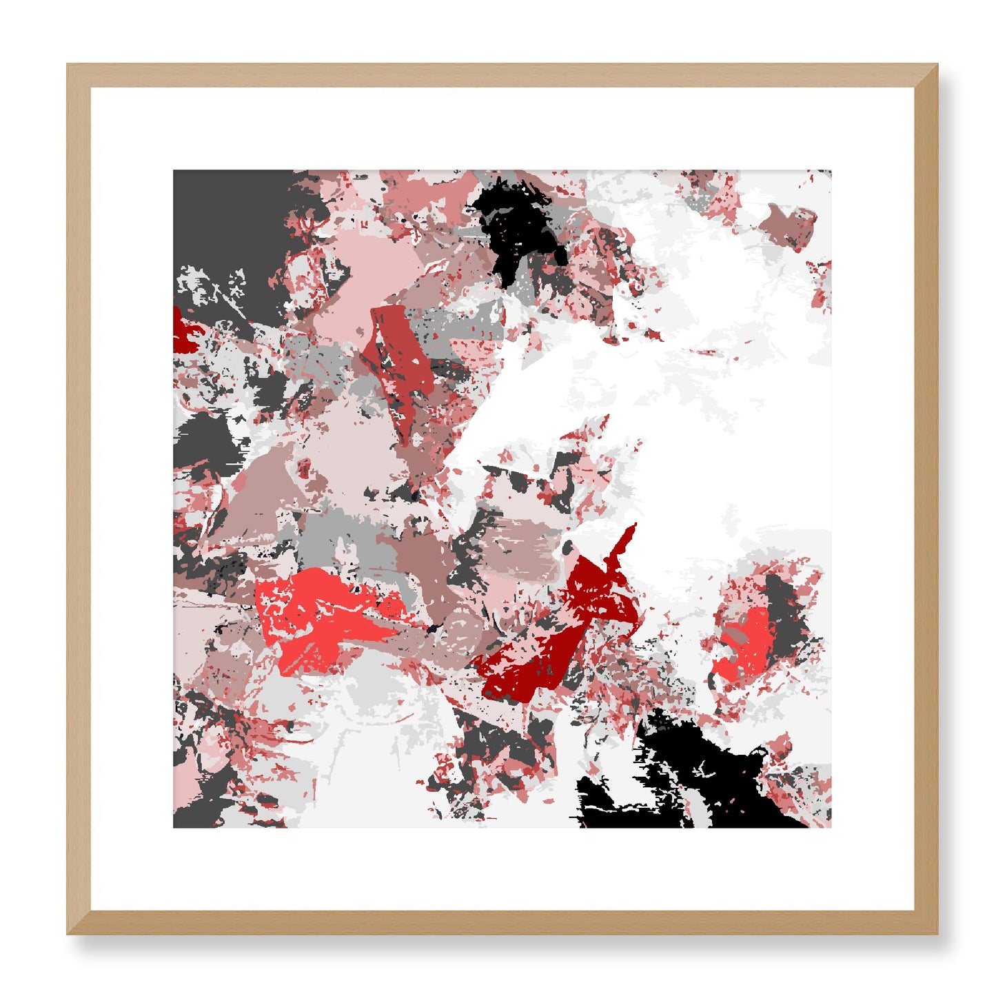 Framed Graphic Art Print, White Mat - 8x8 12x12 16x16 20x20 24x24 28x28 inches | FPS-1191-7695, Prints, Graphic art, Natural Frame, 51 x 51 cm ,20 x 20 inches