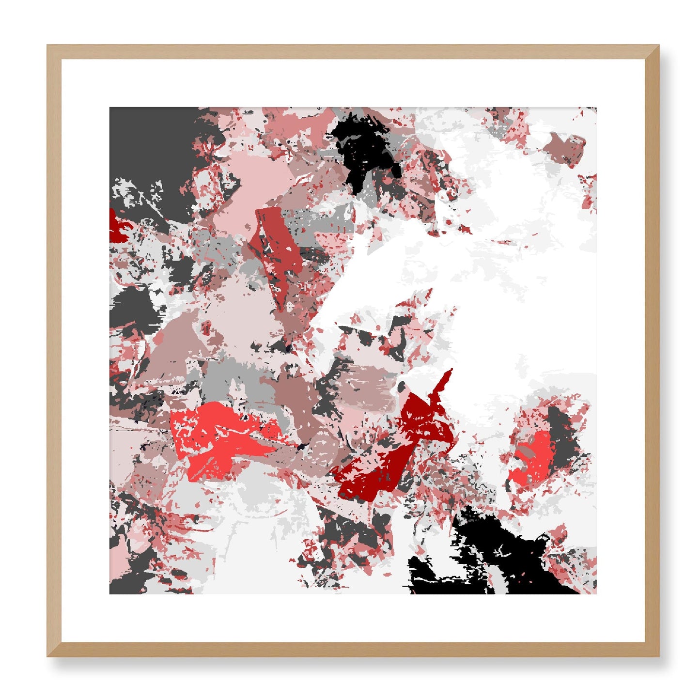 Framed Graphic Art Print, White Mat - 8x8 12x12 16x16 20x20 24x24 28x28 inches | FPS-1192-7695, Prints, Graphic art, Natural Frame, 61 x 61 cm ,24 x 24 inches
