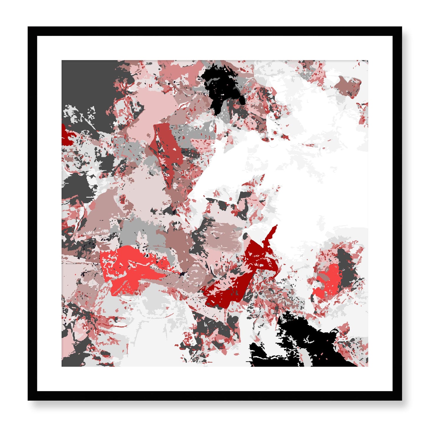 Framed Graphic Art Print, White Mat - 8x8 12x12 16x16 20x20 24x24 28x28 inches | FPS-1191-7695, Prints, Graphic art, Black Frame, 71 x 71 cm ,28 x 28 inches