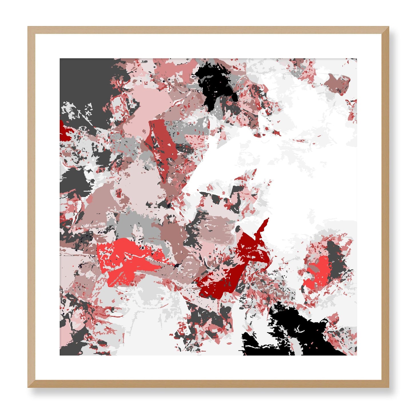 Framed Graphic Art Print, White Mat - 8x8 12x12 16x16 20x20 24x24 28x28 inches | FPS-1192-7695, Prints, Graphic art, Natural Frame, 71 x 71 cm ,28 x 28 inches