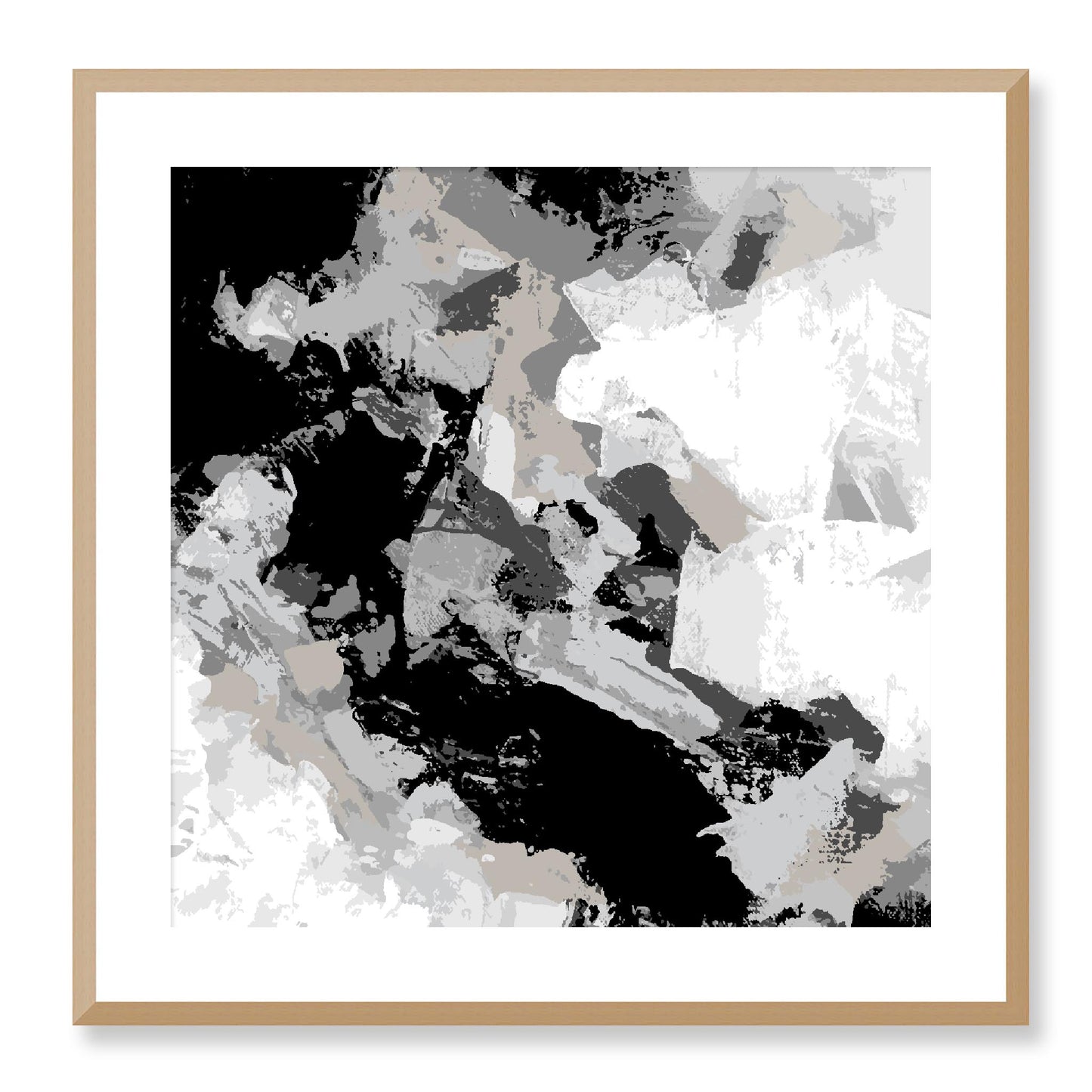 Framed Graphic Art Print, White Mat - 8x8 12x12 16x16 20x20 24x24 28x28 inches | FPS-1200-7690, Prints, Graphic art, Natural Frame, 61 x 61 cm ,24 x 24 inches