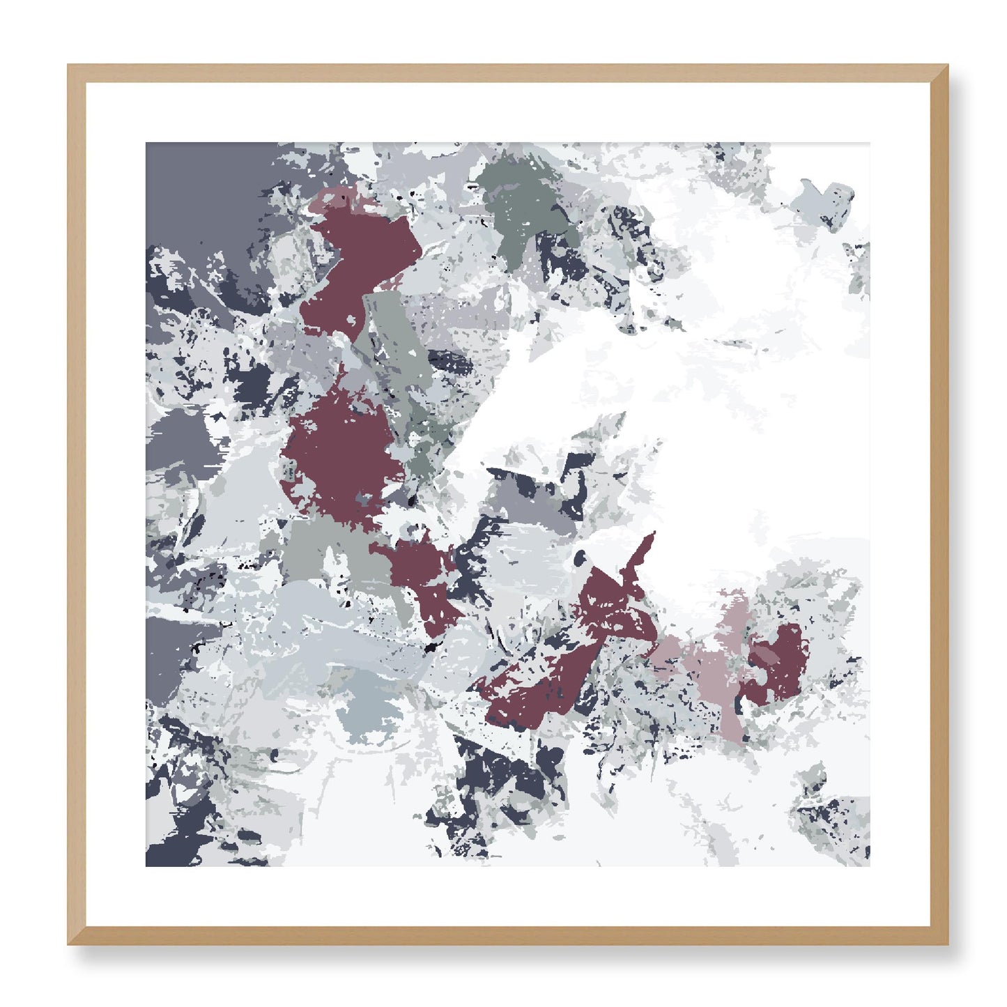 Framed Graphic Art Print, White Mat - 8x8 12x12 16x16 20x20 24x24 28x28 inches | FPS-1210-7695, Prints, Graphic art, Natural Frame, 71 x 71 cm ,28 x 28 inches