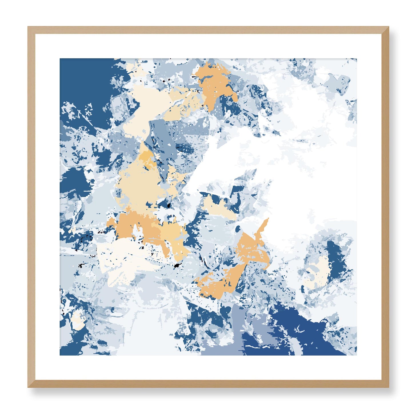 Framed Graphic Art Print, White Mat - 8x8 12x12 16x16 20x20 24x24 28x28 inches | FPS-1230-7695, Prints, Graphic art, Natural Frame, 71 x 71 cm ,28 x 28 inches