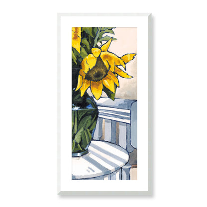 Framed Fine Art Print, White Mat - 16x32 inches | Sunflowers, FPT-1040-1118-003, Prints, Fine art, White Frame, 41 x 81 cm ,16 x 32 inches