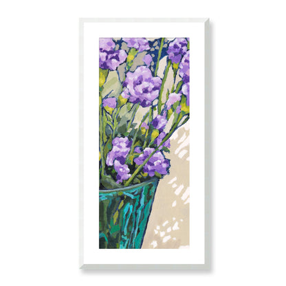 Mauve Carnations, Focused Design One Fine Art Print | 41 x 81 cm / 16 x 32 inches | White Frame