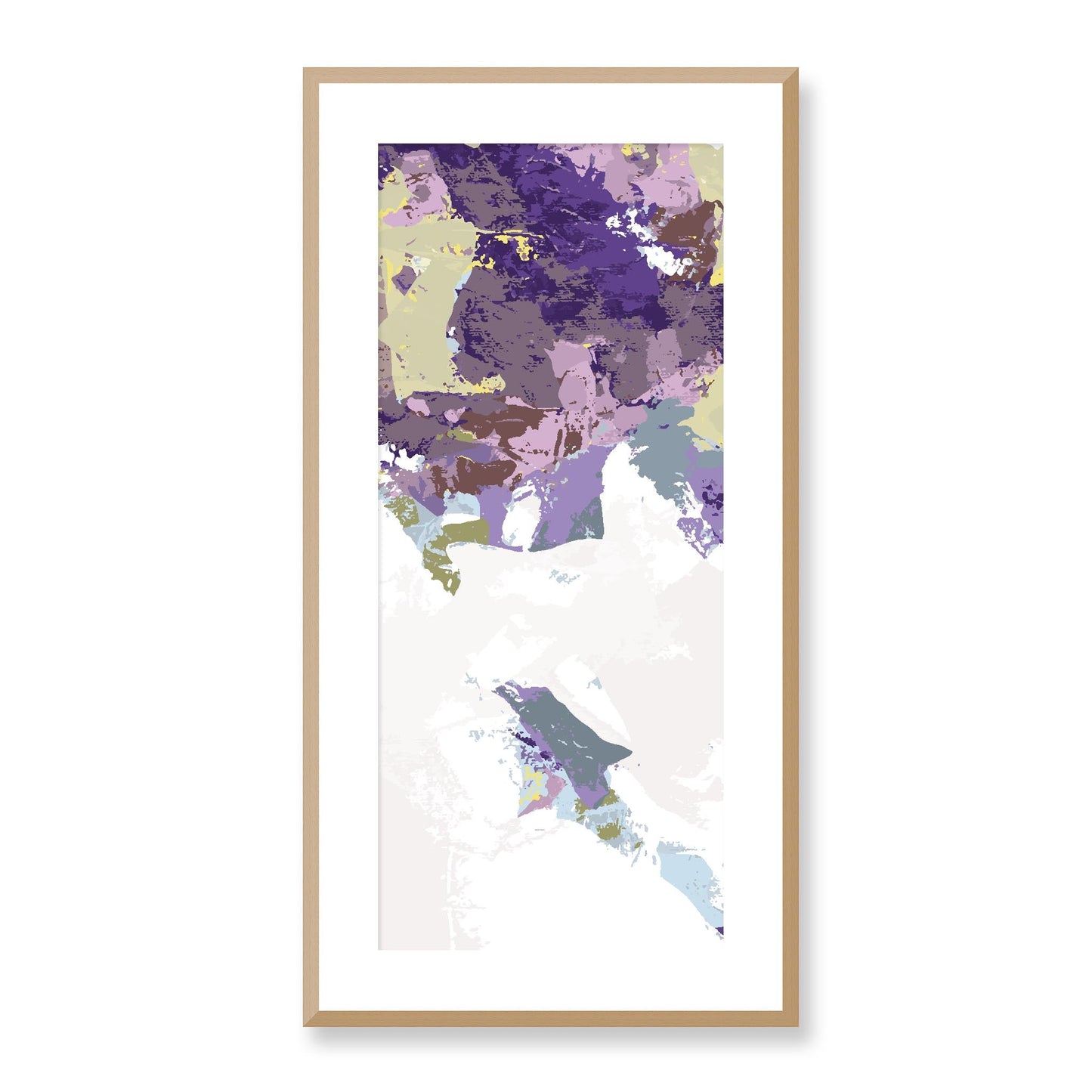 Lime Zest #1142-7693 Abstract Graphic Art Print - Moody Purple & Slate Coast Design, Panoramic Tall Layout, 2-Inch Premium Gallery Matting