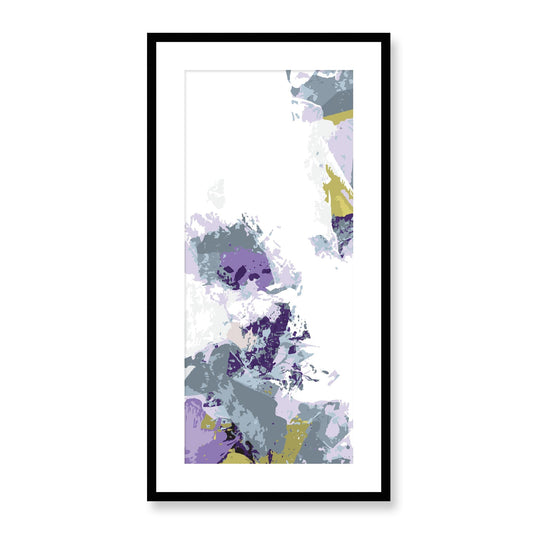 Lime Zest #1142-7694 Abstract Graphic Art Print - Moody Purple & Slate Coast Design, Panoramic Tall Layout, 2-Inch Premium Gallery Matting