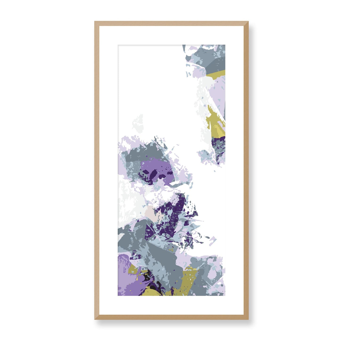 Lime Zest #1142-7694 Abstract Graphic Art Print - Moody Purple & Slate Coast Design, Panoramic Tall Layout, 2-Inch Premium Gallery Matting