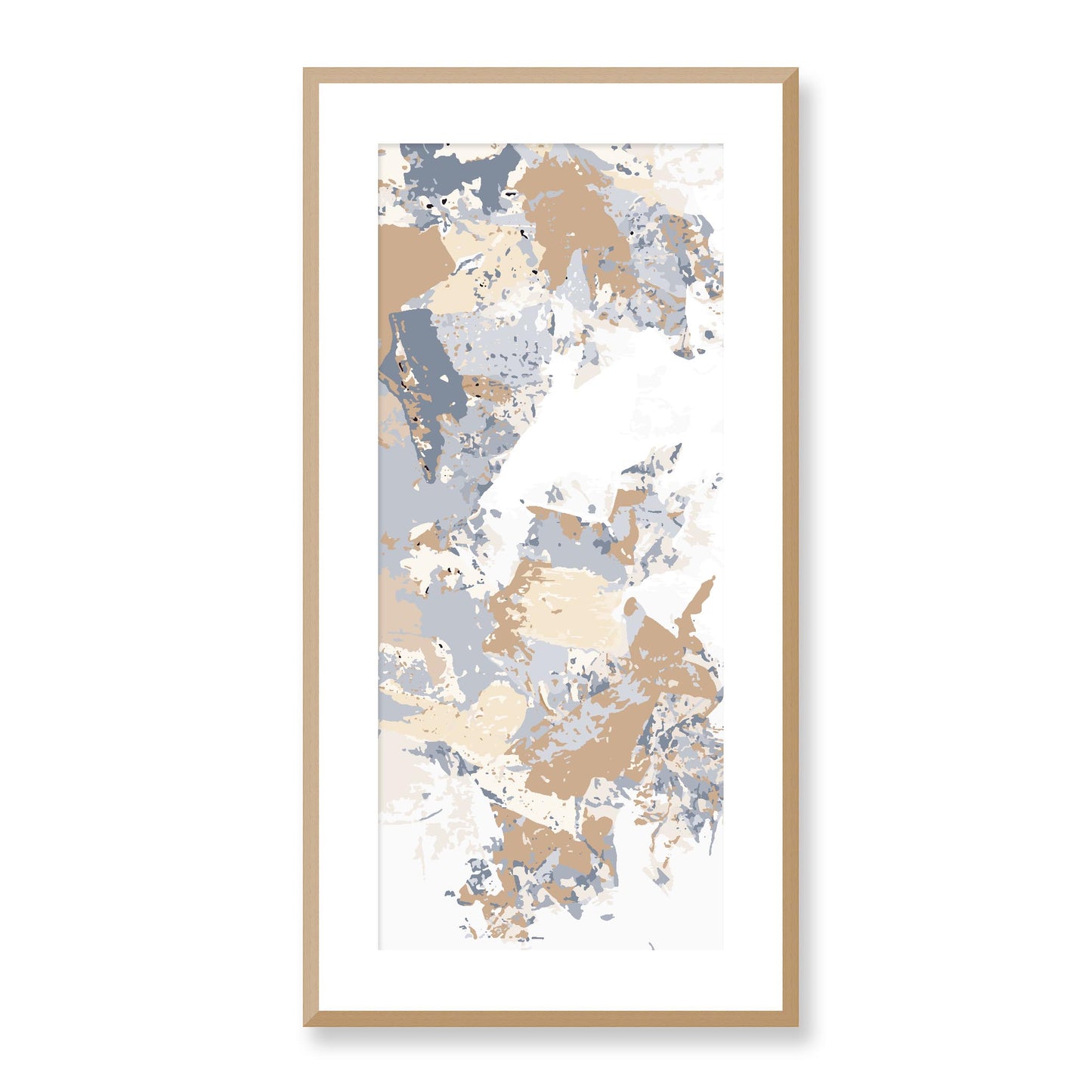 Framed Graphic Art Print, White Mat - 16x33 inches | FP-1163-7695, Prints, Graphic art, Natural Frame, 41 x 81 cm ,16 x 32 inches