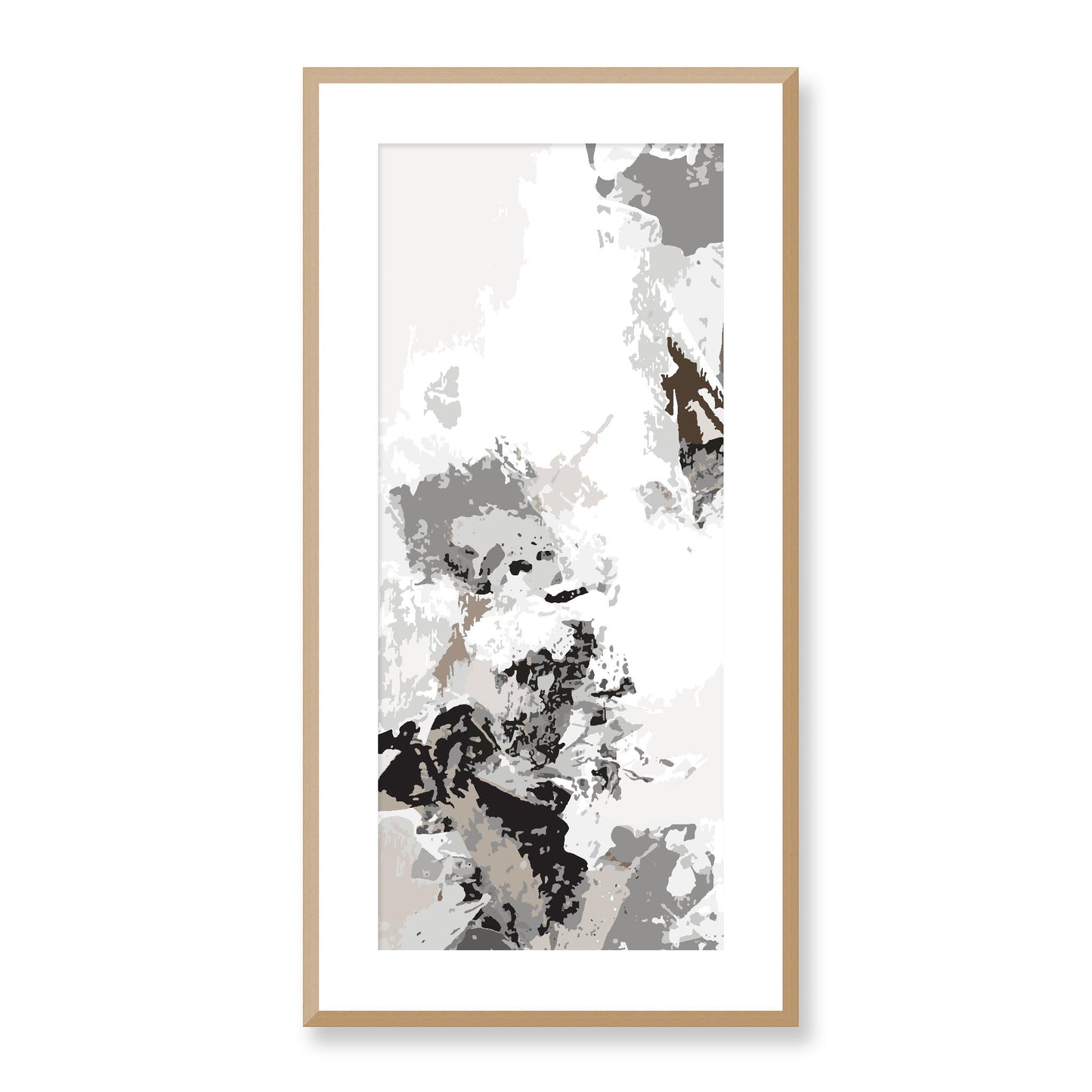 Framed Graphic Art Print, White Mat - 16x33 inches | FP-1171-7694, Prints, Graphic art, Natural Frame, 41 x 81 cm ,16 x 32 inches