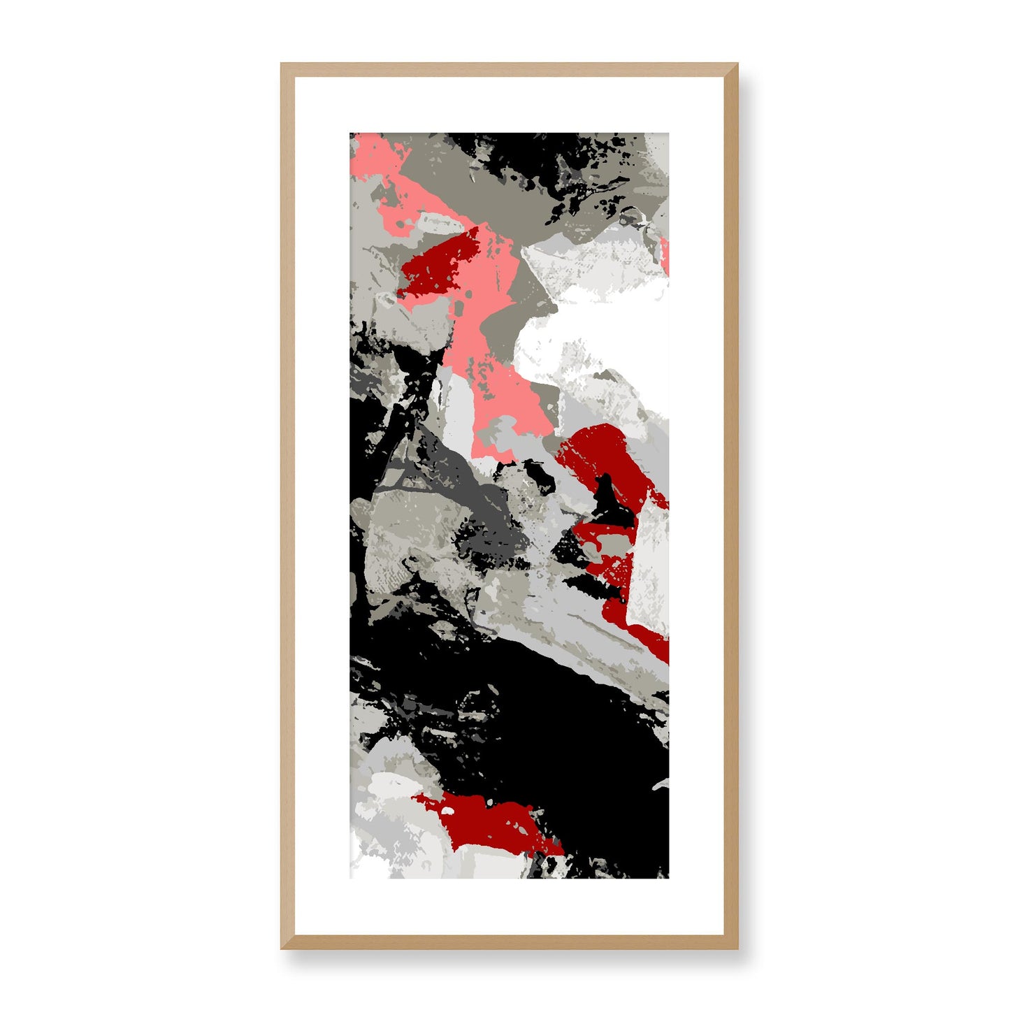 Framed Graphic Art Print, White Mat - 16x33 inches | FP-1192-7690, Prints, Graphic art, Natural Frame, 41 x 81 cm ,16 x 32 inches