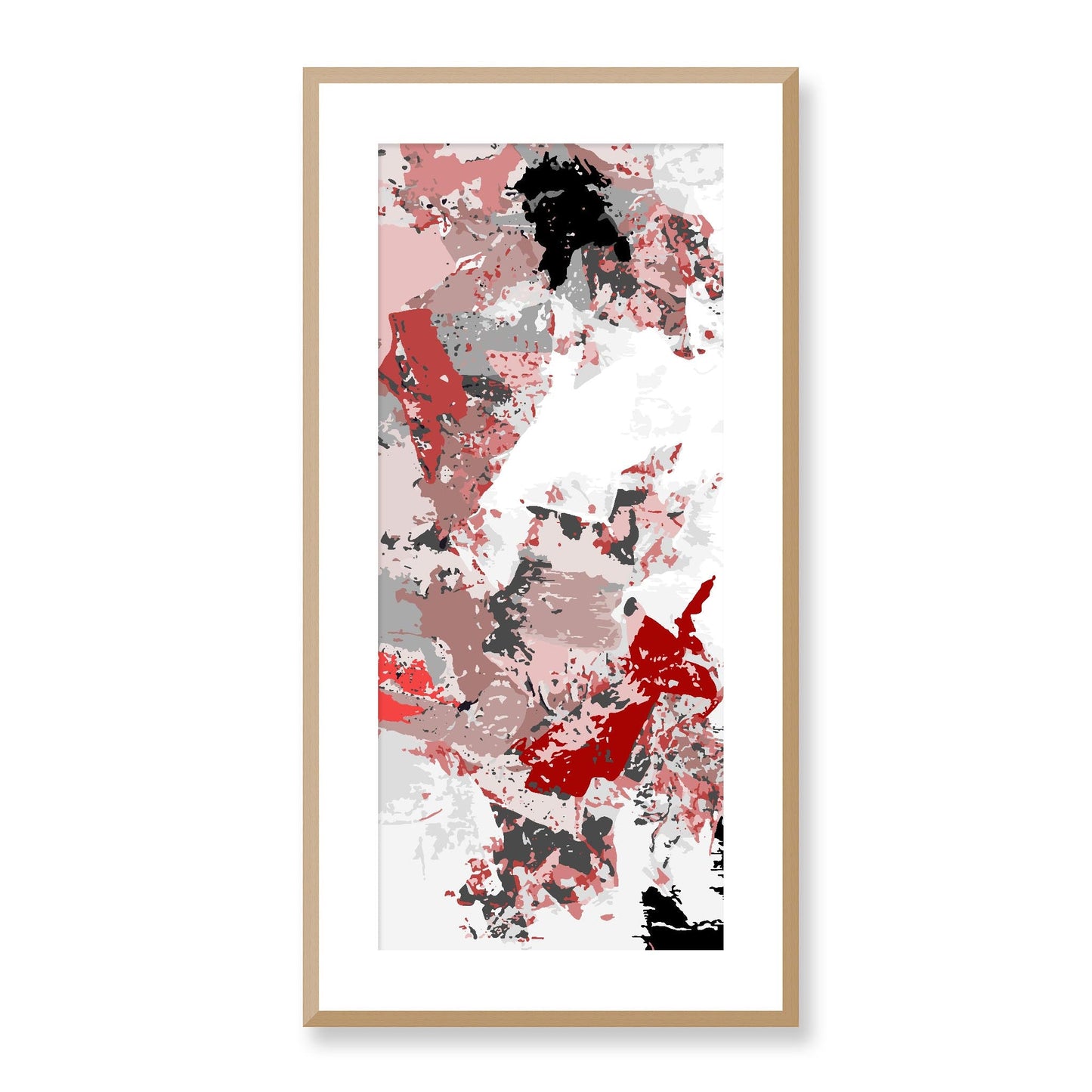 Framed Graphic Art Print, White Mat - 16x33 inches | FP-1192-7695, Prints, Graphic art, Natural Frame, 41 x 81 cm ,16 x 32 inches