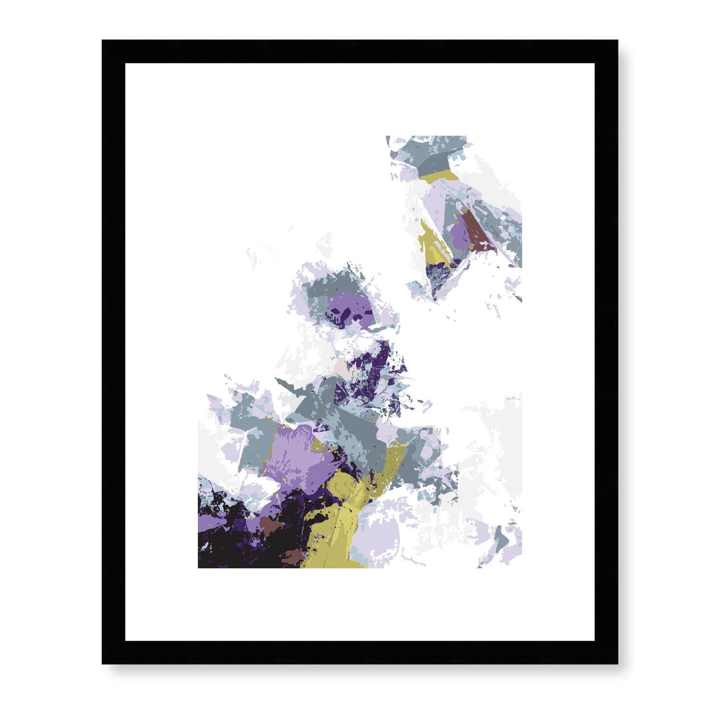 Elderberry Garden #1143-7694 Abstract Graphic Art Print - Deep Plum & Violet Modern Design, Vertical 2-Inch Premium Gallery Matting