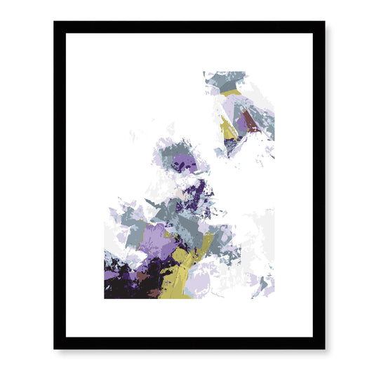 Elderberry Garden #1143-7694 Abstract Graphic Art Print - Deep Plum & Violet Modern Design, Vertical 2-Inch Premium Gallery Matting