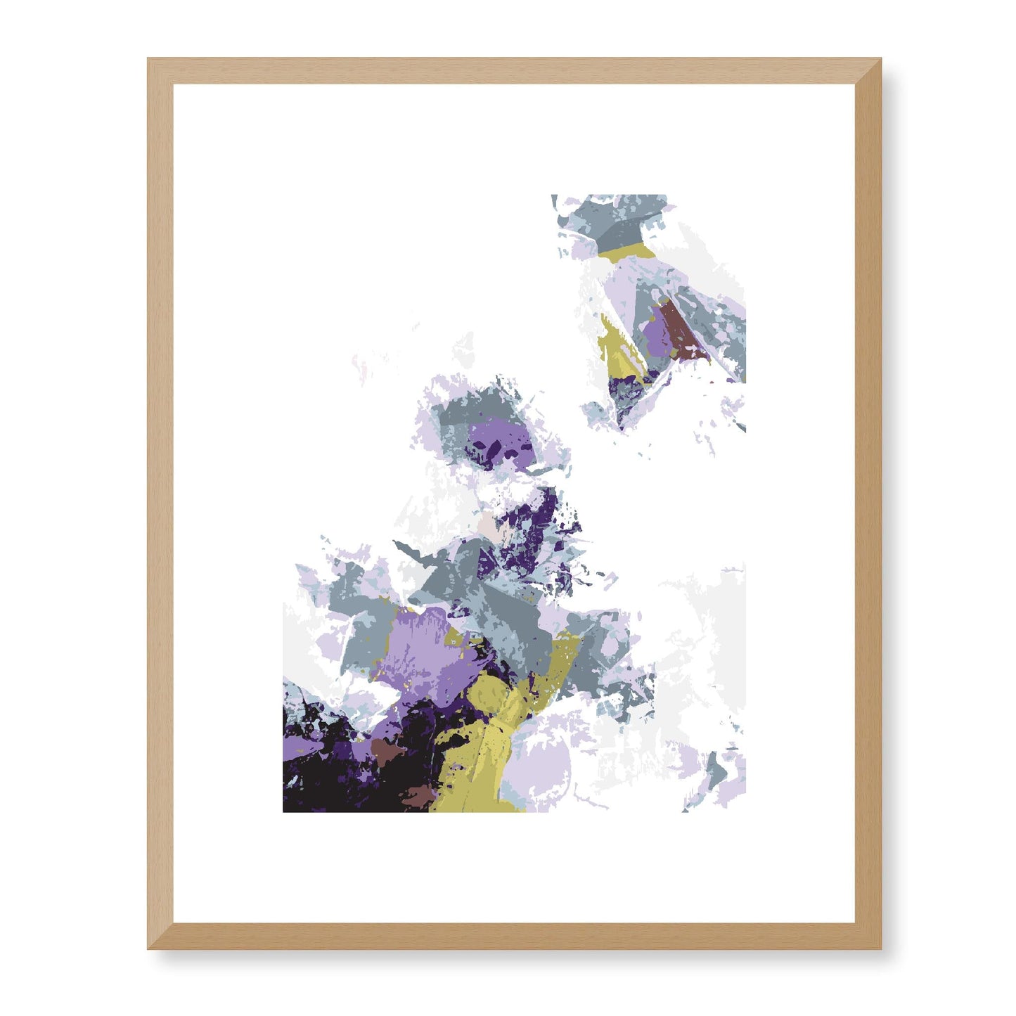 Lime Zest #1142-7694 Abstract Graphic Art Print - Moody Purple & Slate Coast Design, Vertical 2-Inch Premium Gallery Matting