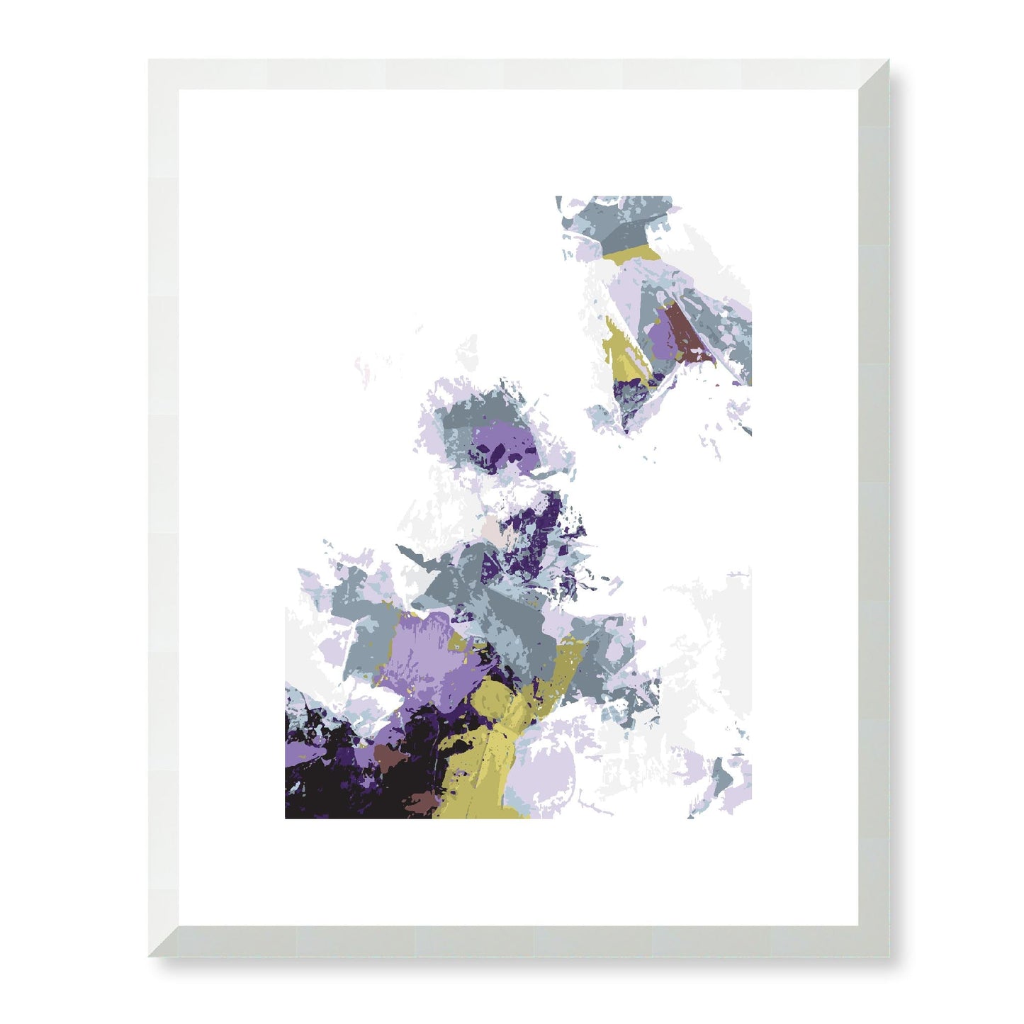 Elderberry Garden #1143-7694 Abstract Graphic Art Print - Deep Plum & Violet Modern Design, Vertical 2-Inch Premium Gallery Matting