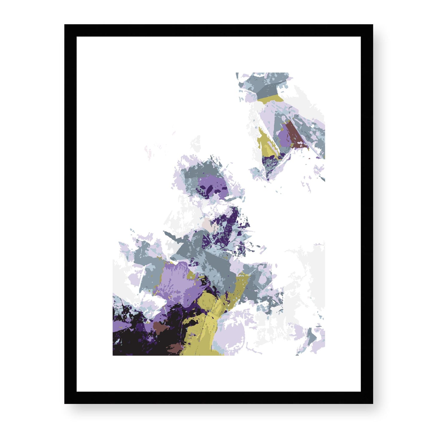Lime Zest #1142-7694 Abstract Graphic Art Print - Moody Purple & Slate Coast Design, Vertical 2-Inch Premium Gallery Matting